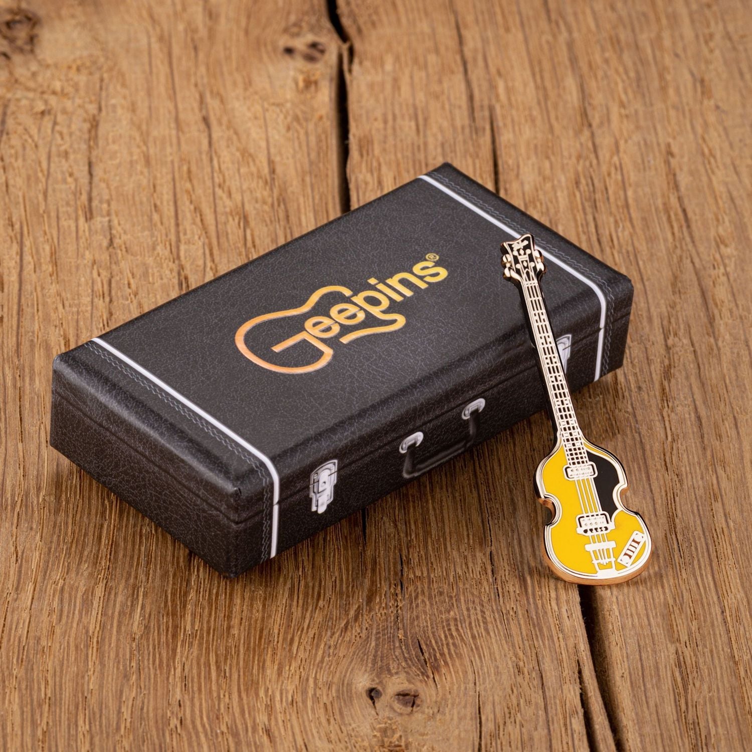 Hofner Style Violin Bass Enamel Pin Badge