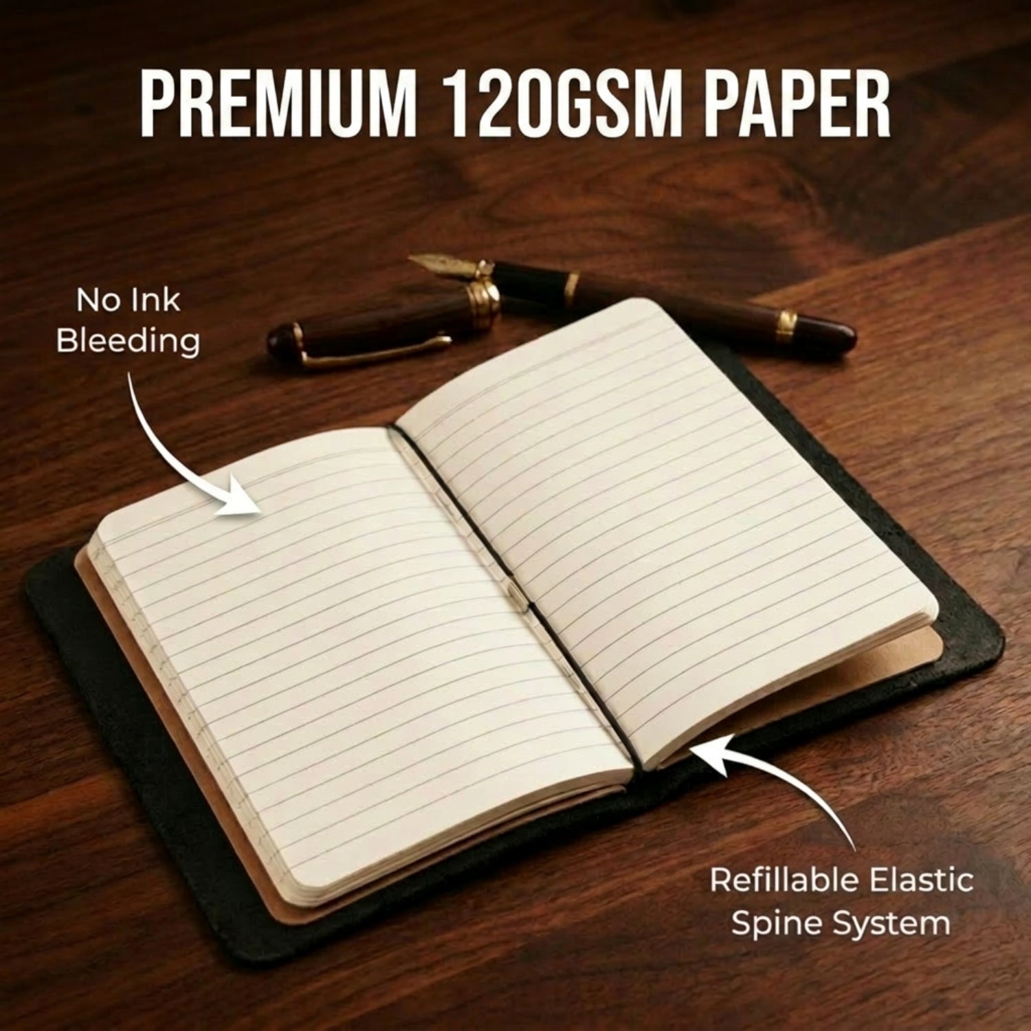 Personalised Leather Pocket Music Journal – Refillable Mini Notebook