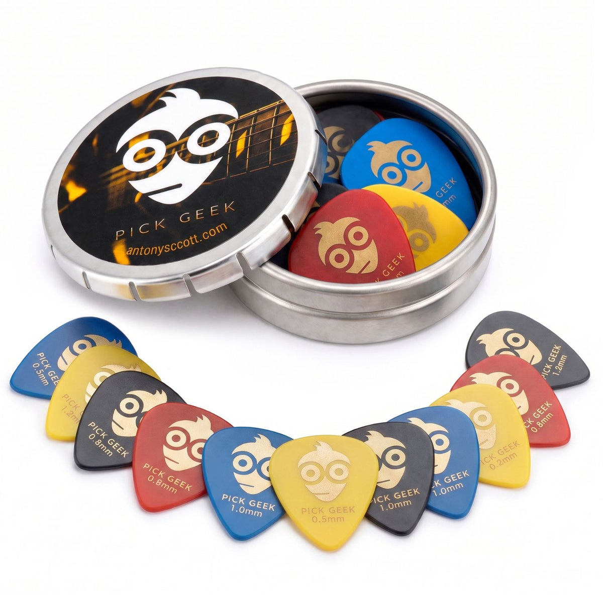 Pick Geek Funky Delrin Guitar Pick Set - Premium Gift Edition