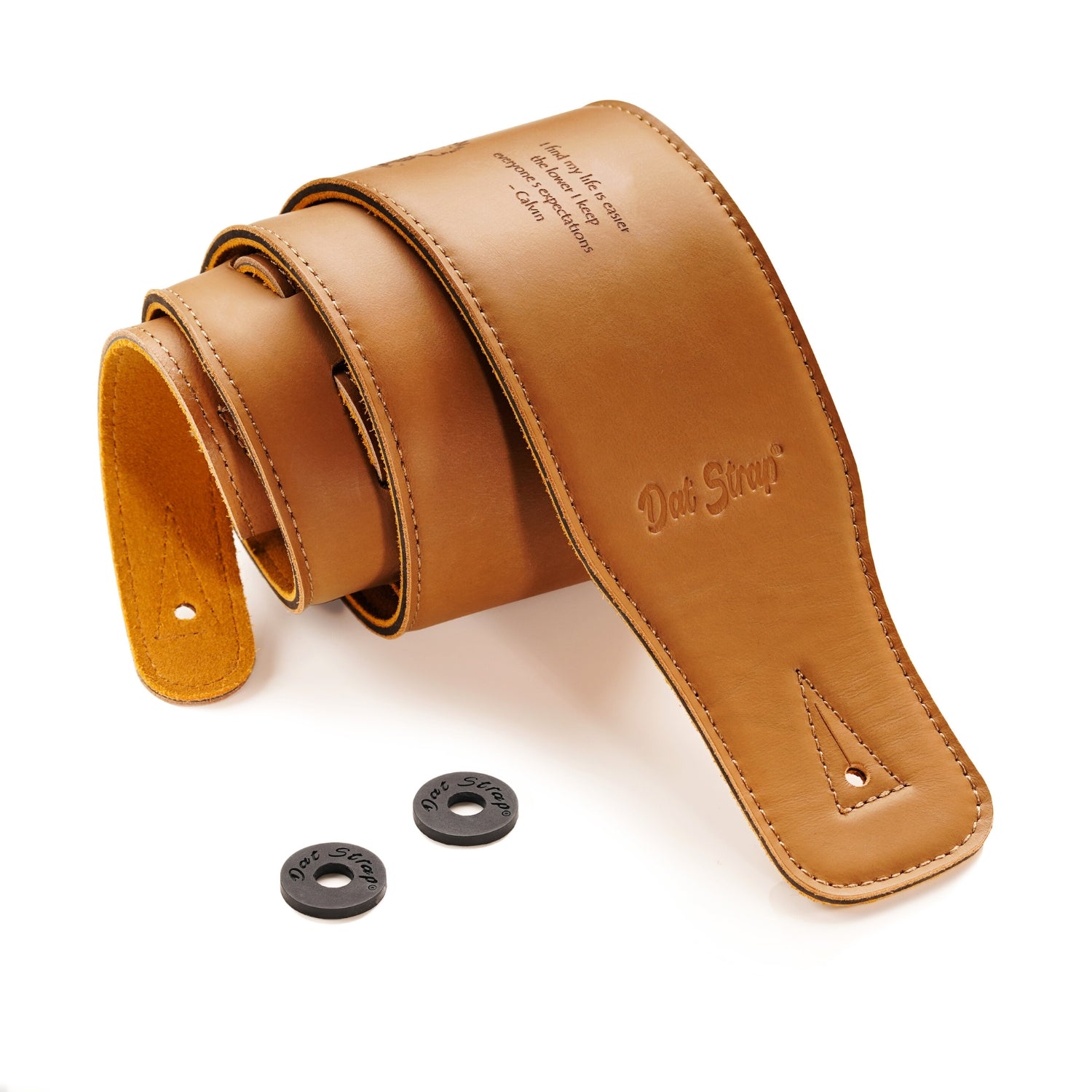 Dat Strap Wide Personalised Leather Guitar Strap