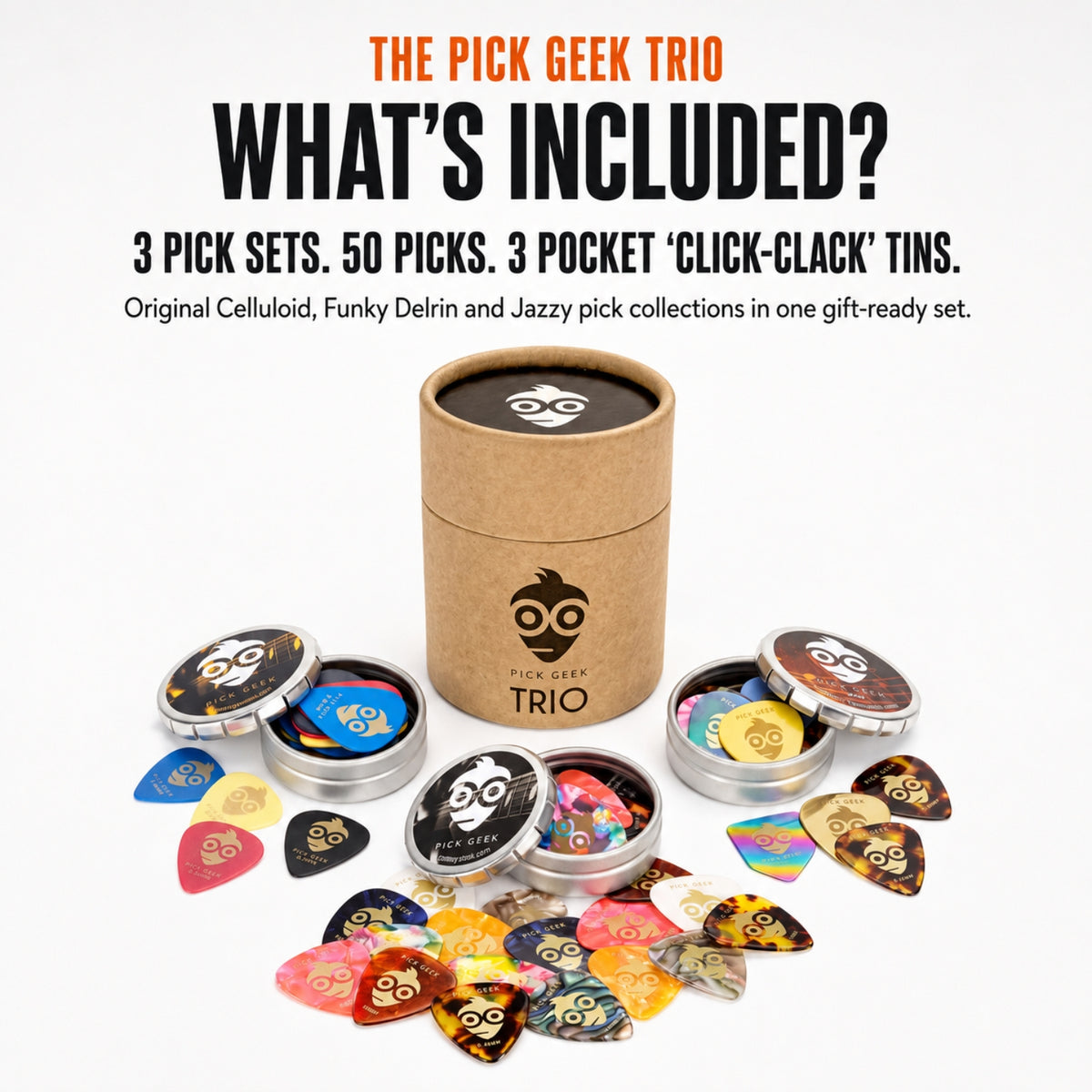 Pick Geek TRIO Guitar Pick Set - Premium Gift Edition