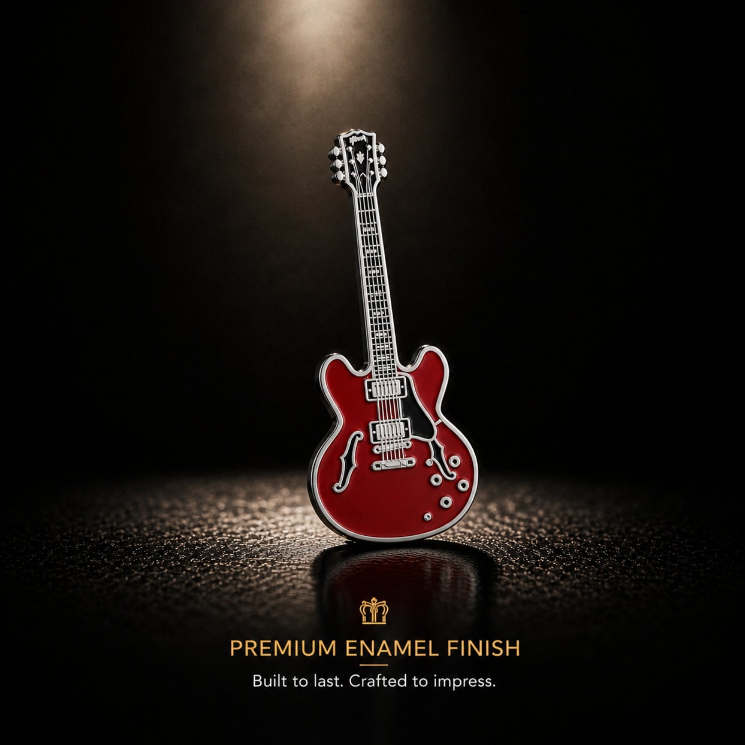 ES-335 Style Guitar Enamel Pin Badge