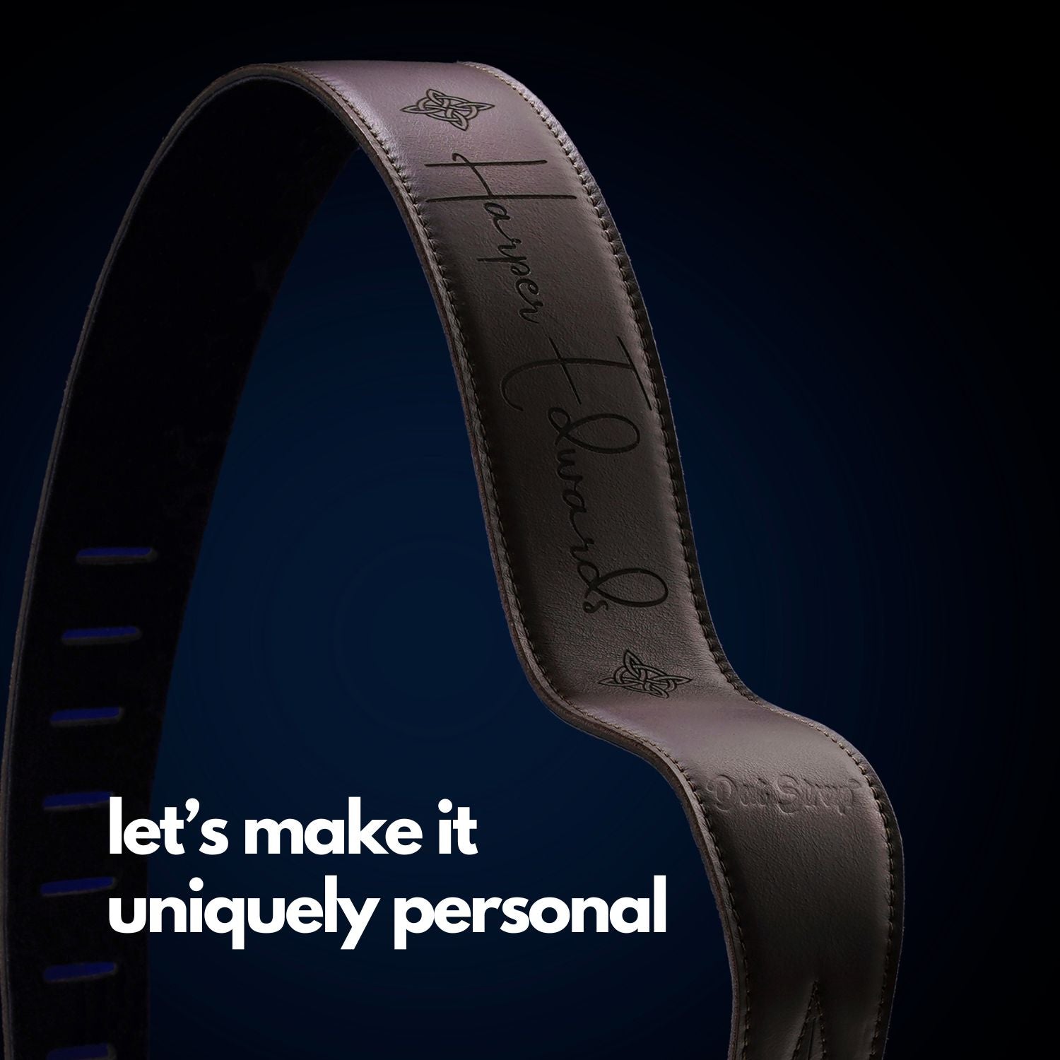 Personalised Dat Strap Leather Guitar Strap