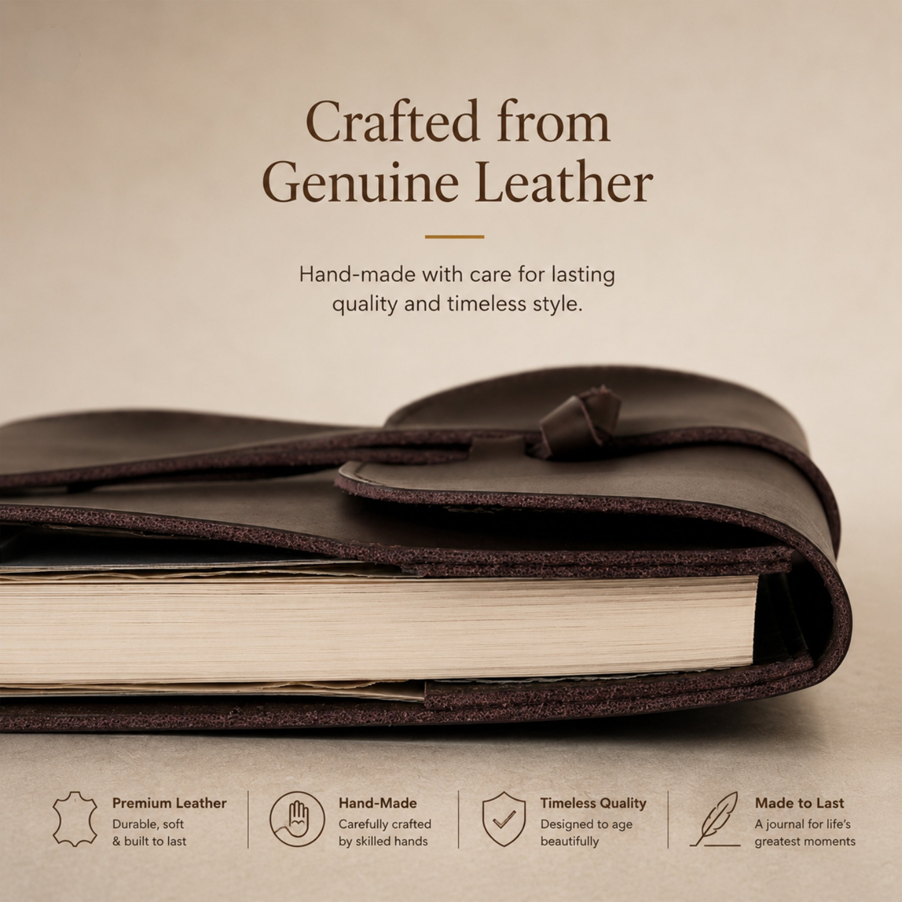 Personalised Leather Music Journal – Custom Engraved Refillable Notebook