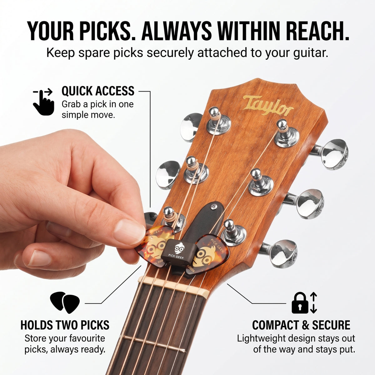 Pick Geek Capo Bundle Set - Guitar Accessories Gift Set