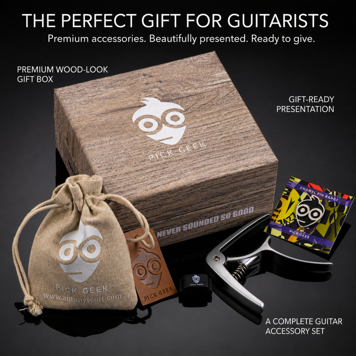 Pick Geek Capo Bundle Set - Guitar Accessories Gift Set
