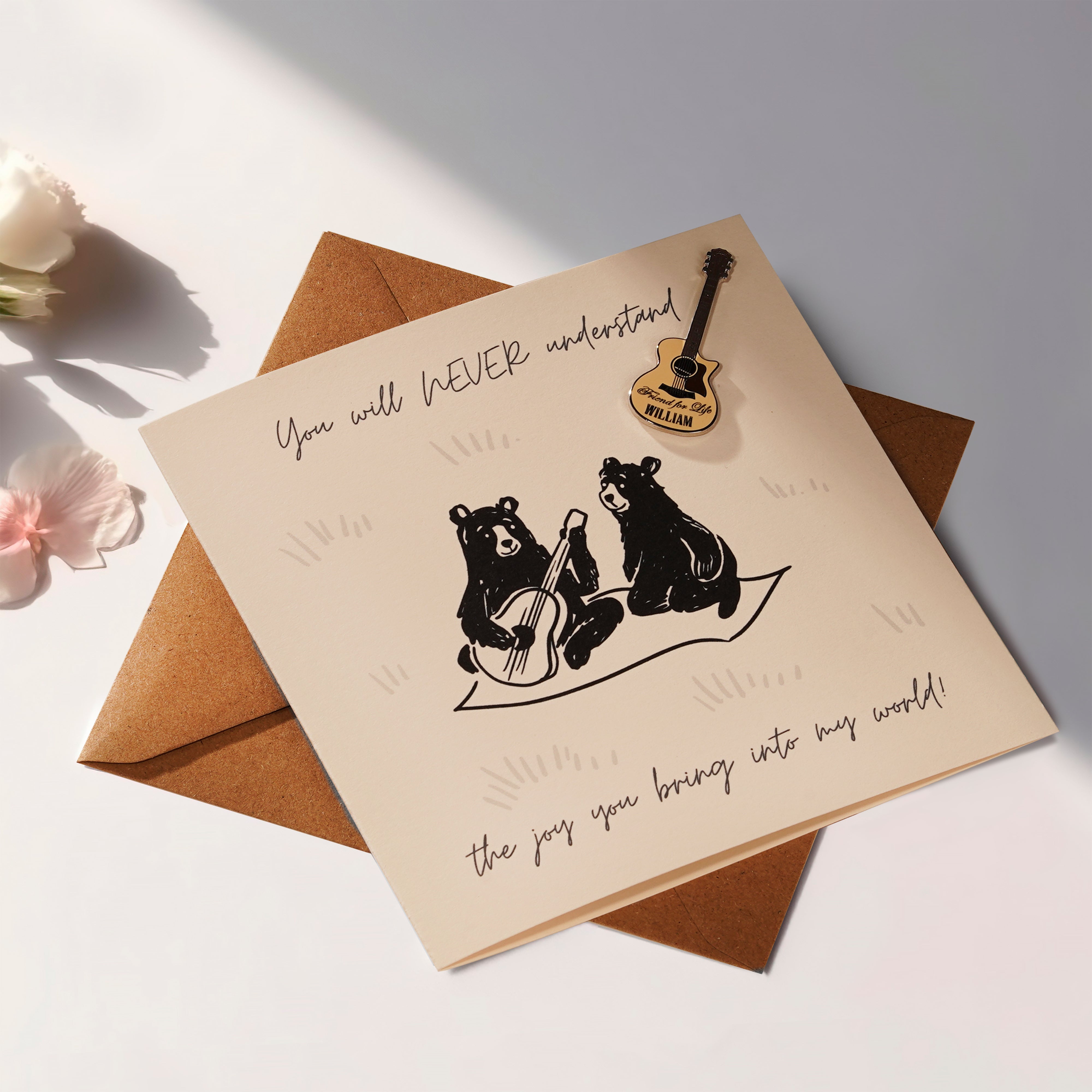 Personalised Bear Friendship Thank You Card