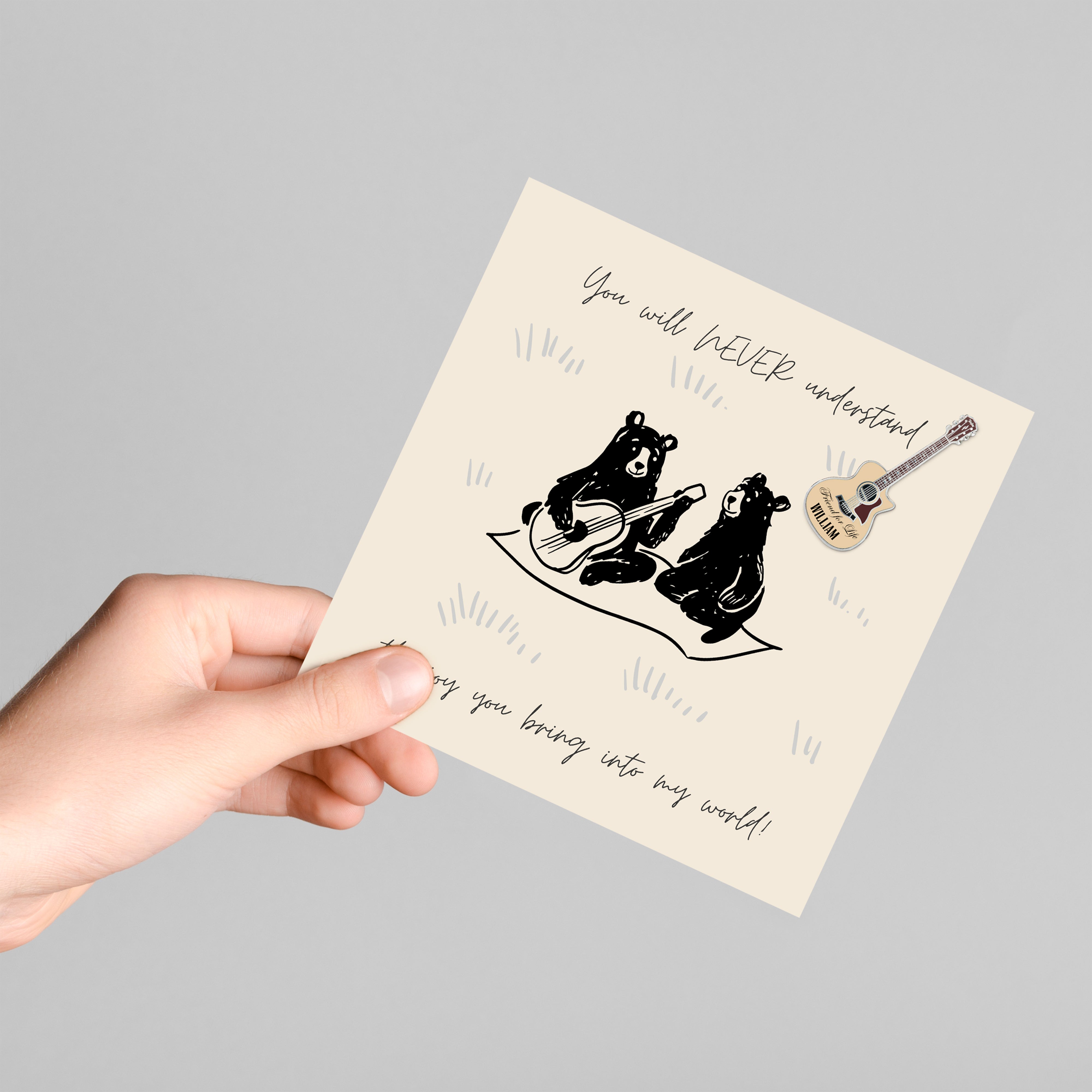 Personalised Bear Friendship Thank You Card