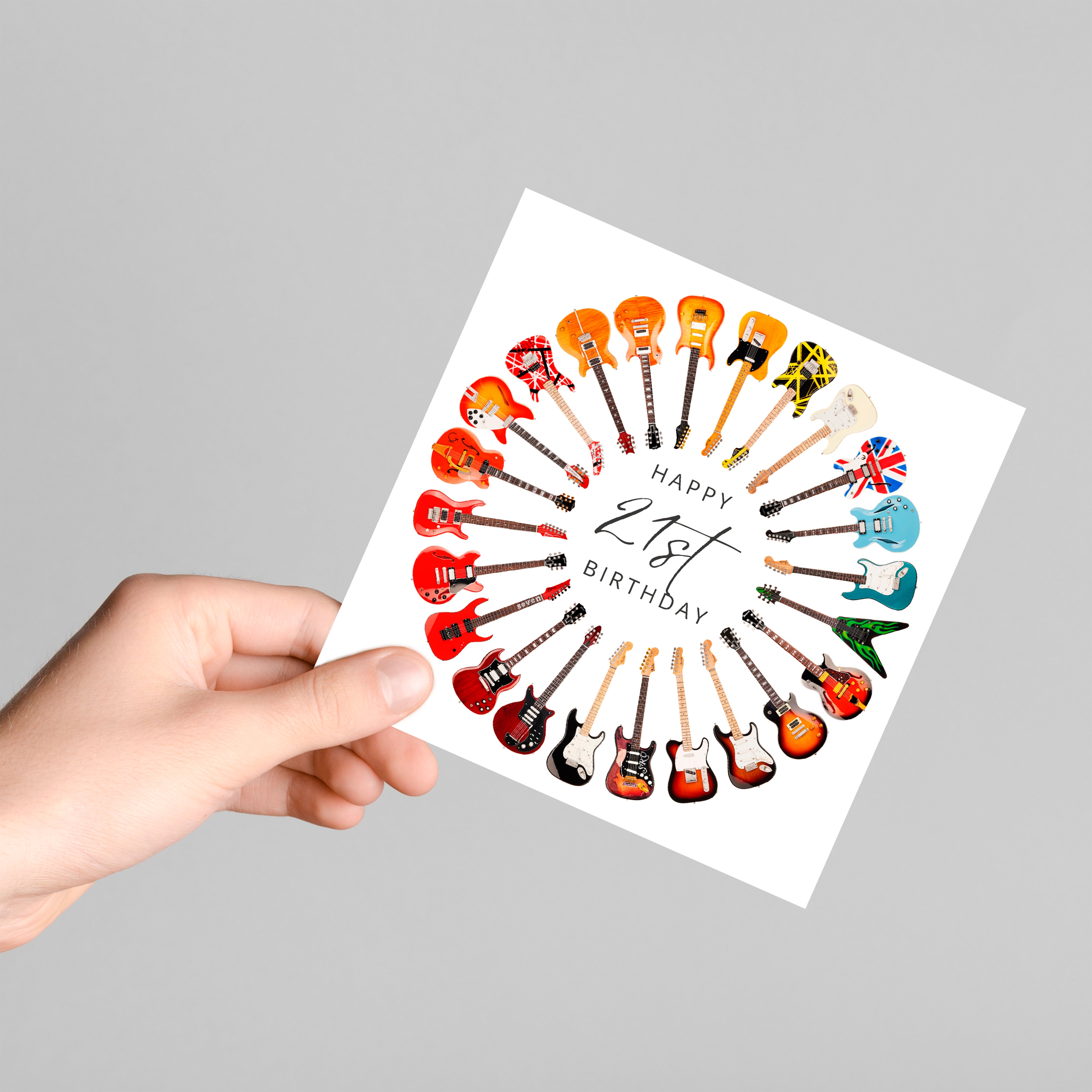 Personalised Guitar Circle Birthday Card