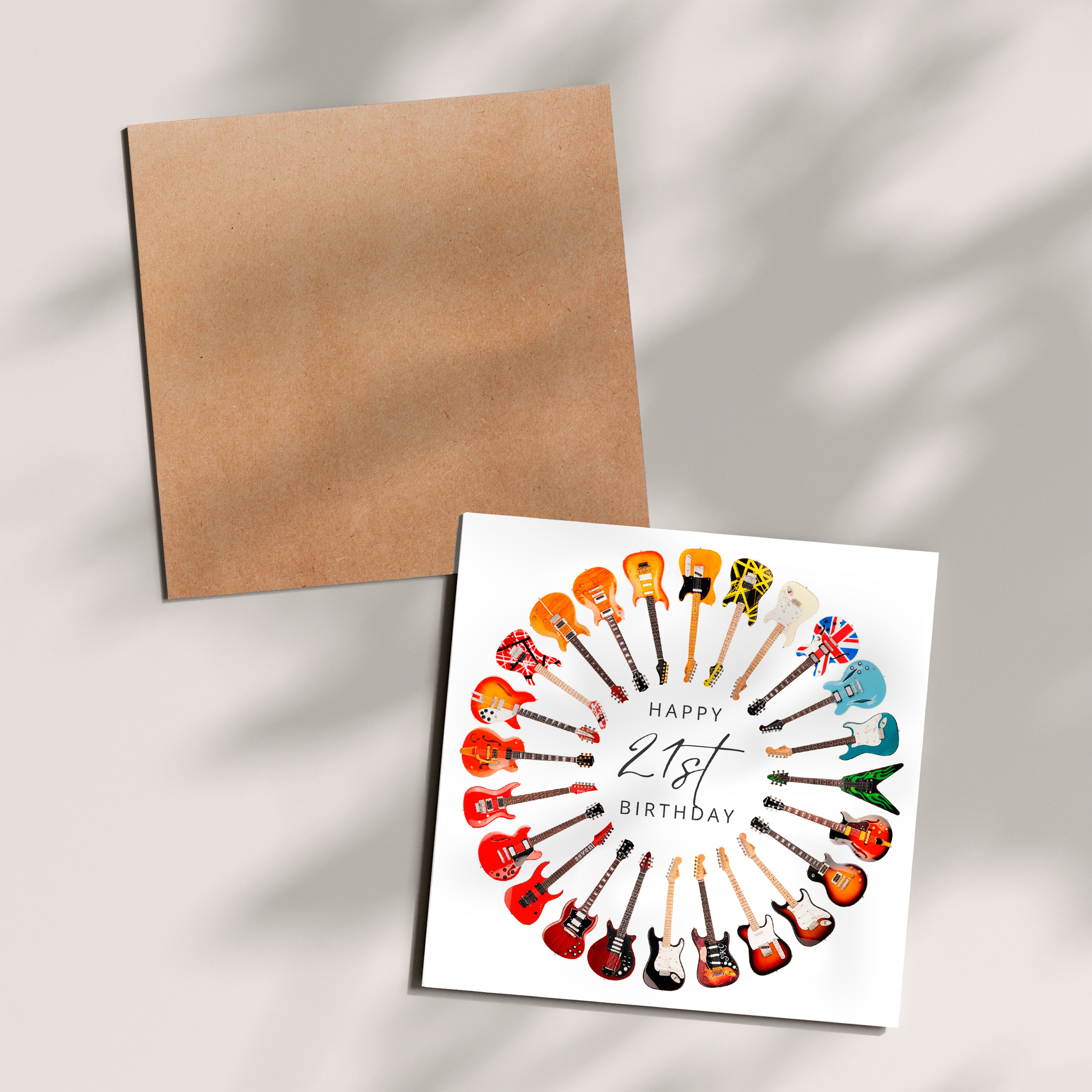 Personalised Guitar Circle Birthday Card