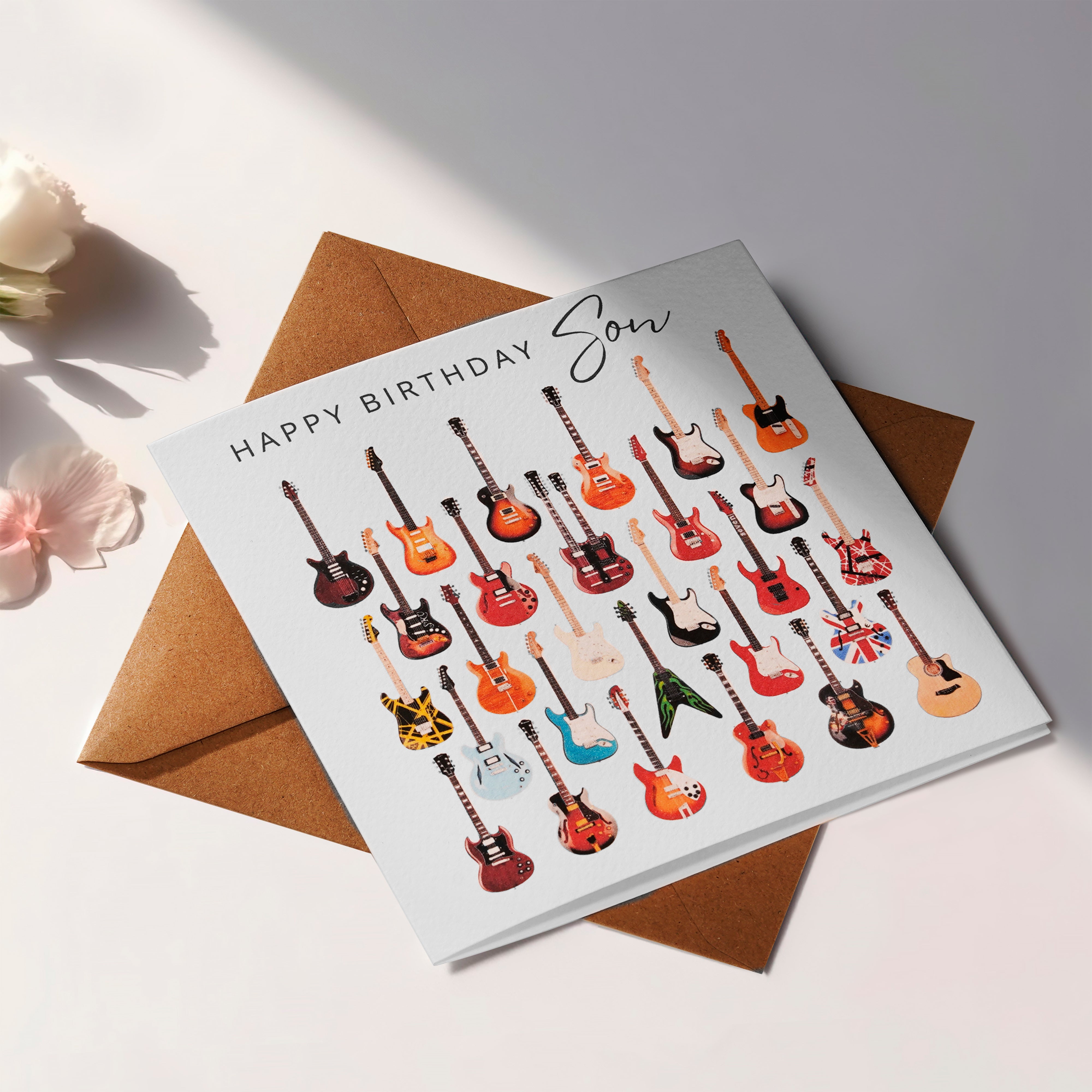 Personalised Guitar Greetings Birthday Card