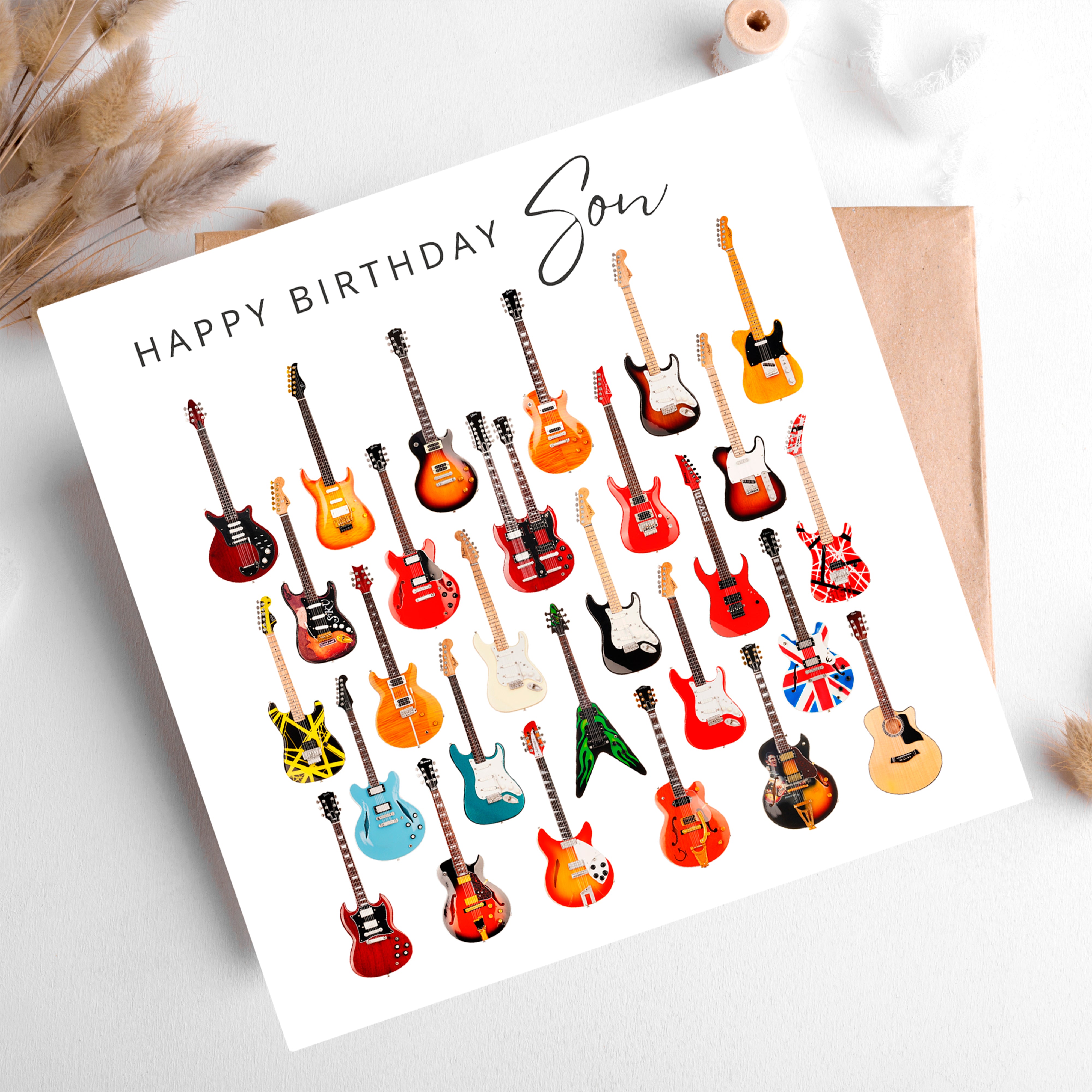 Personalised Guitar Greetings Birthday Card