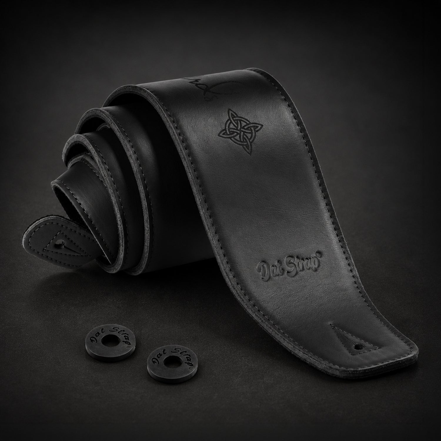 Personalised Dat Strap Wide Padded Leather Guitar Strap