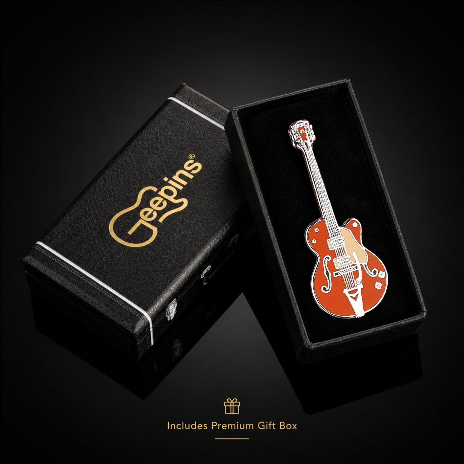 Gretsch Orange Style Guitar Enamel Pin Badge