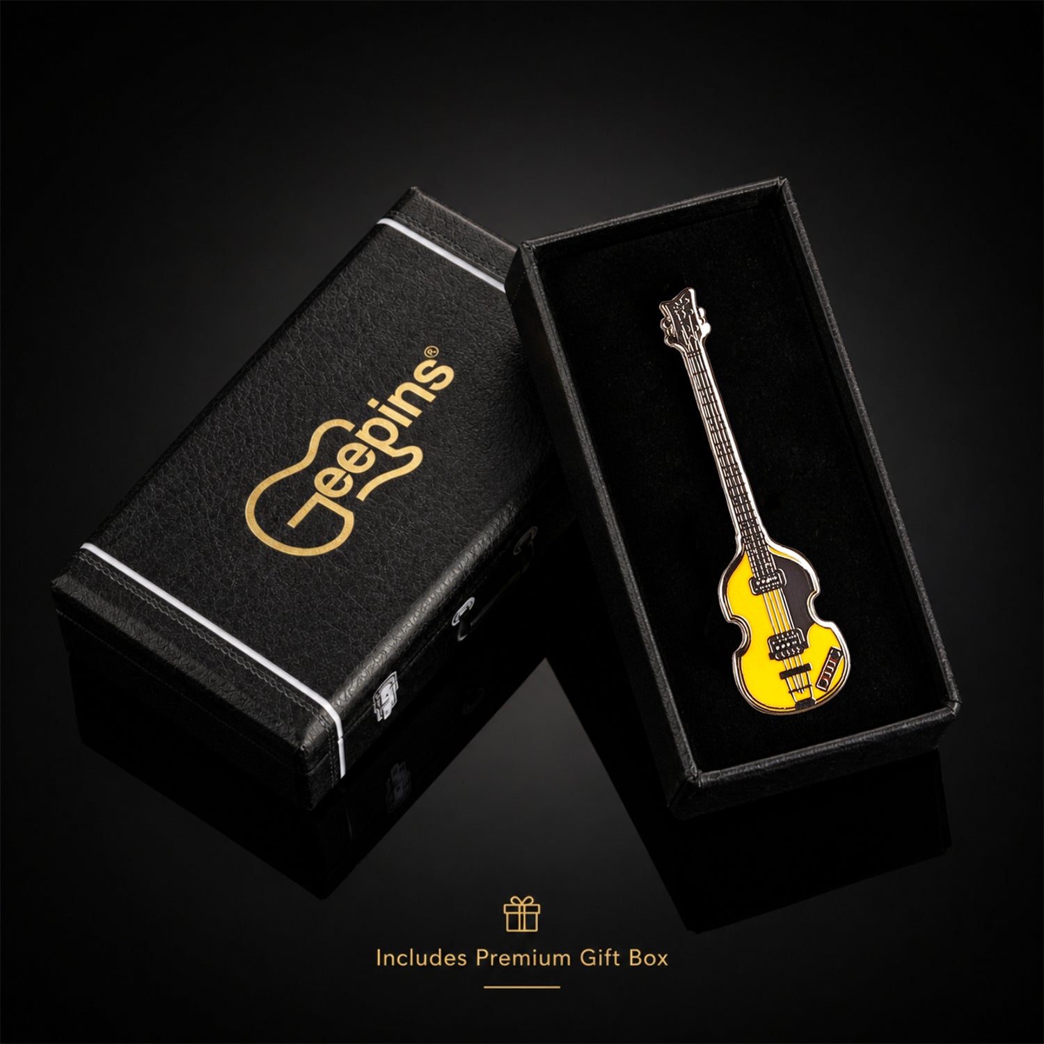 Hofner Style Violin Bass Enamel Pin Badge