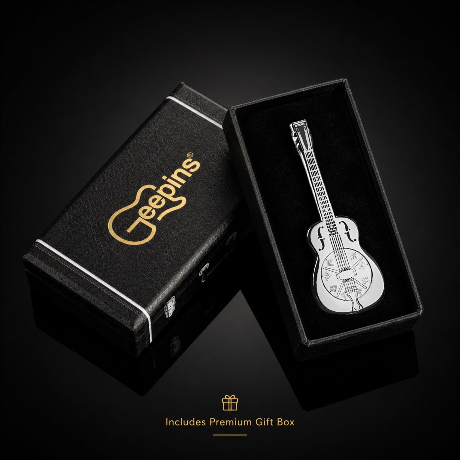 Resonator Guitar Enamel Pin Badge