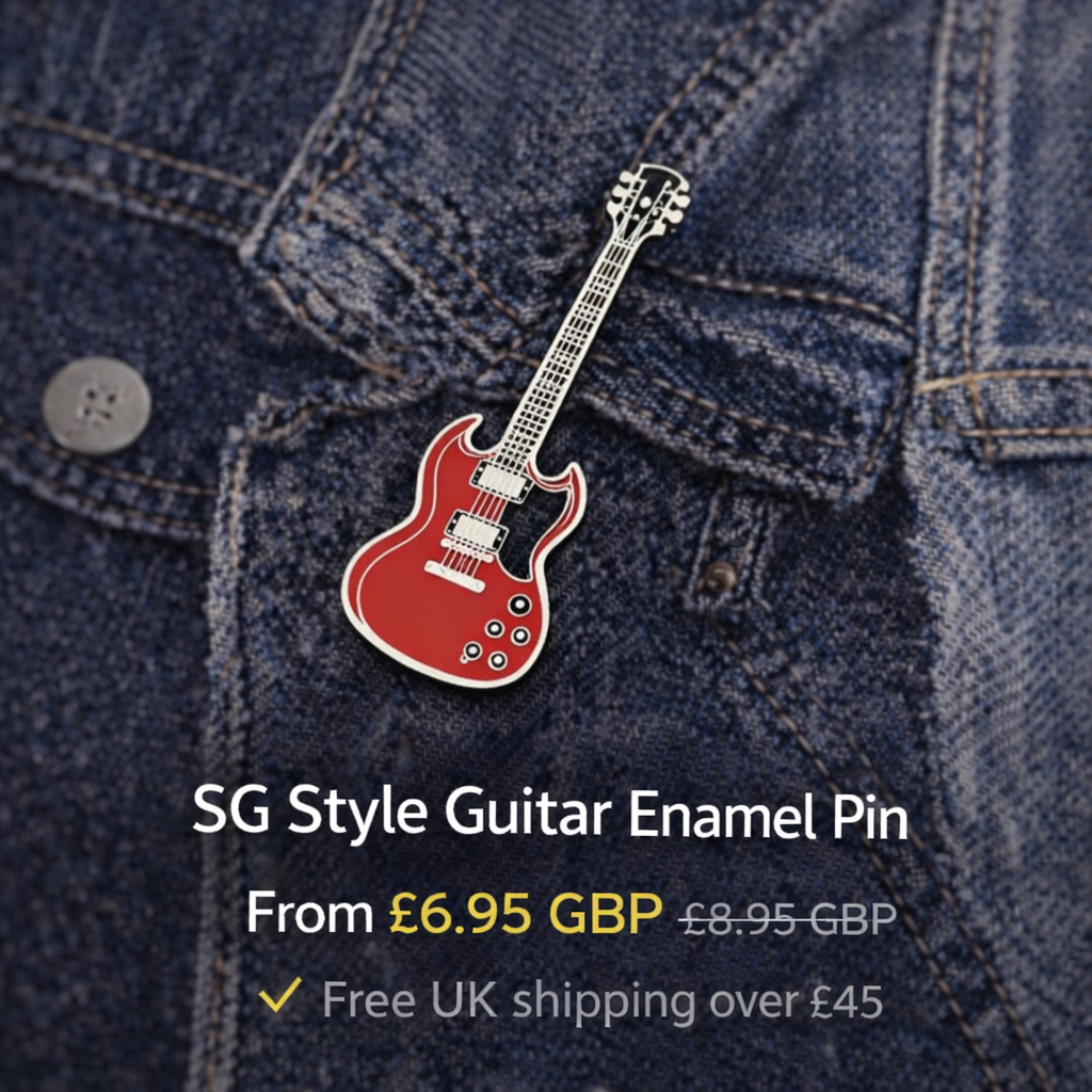 SG Style Guitar Enamel Pin Badge