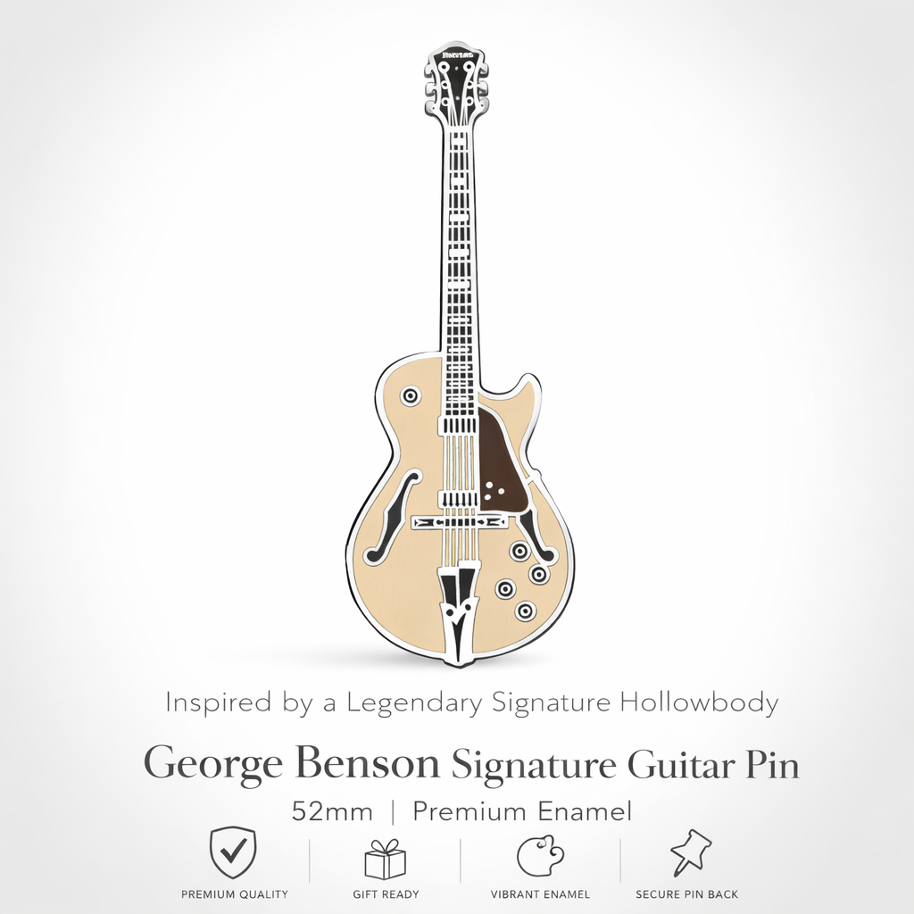 George Benson Style Guitar Enamel Pin Badge