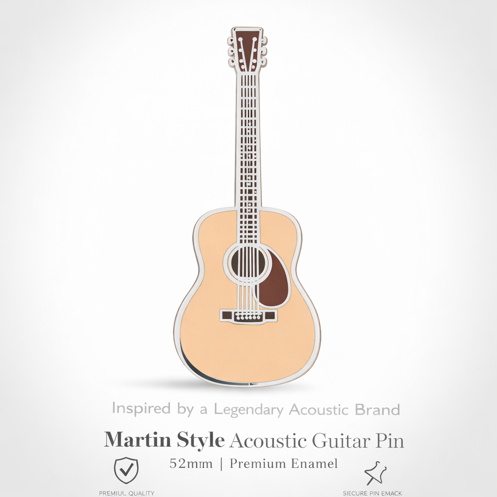 Martin-Style Acoustic Guitar Enamel Pin Badge