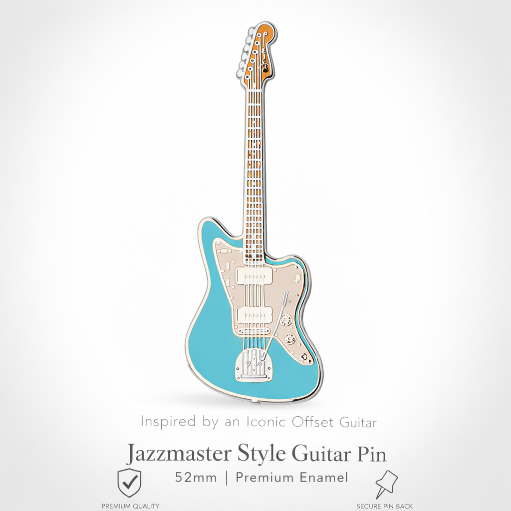 Jazzmaster-Style Guitar Enamel Pin Badge