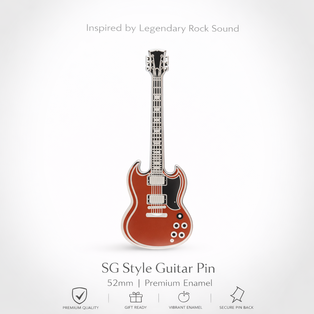 SG Style Guitar Enamel Pin Badge
