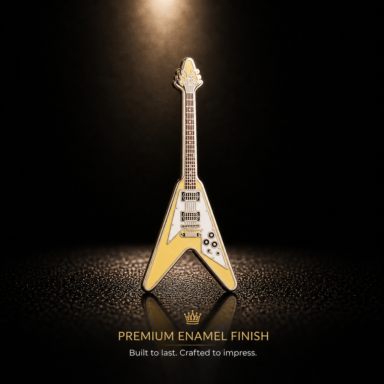 Flying V Style Guitar Enamel Pin Badge