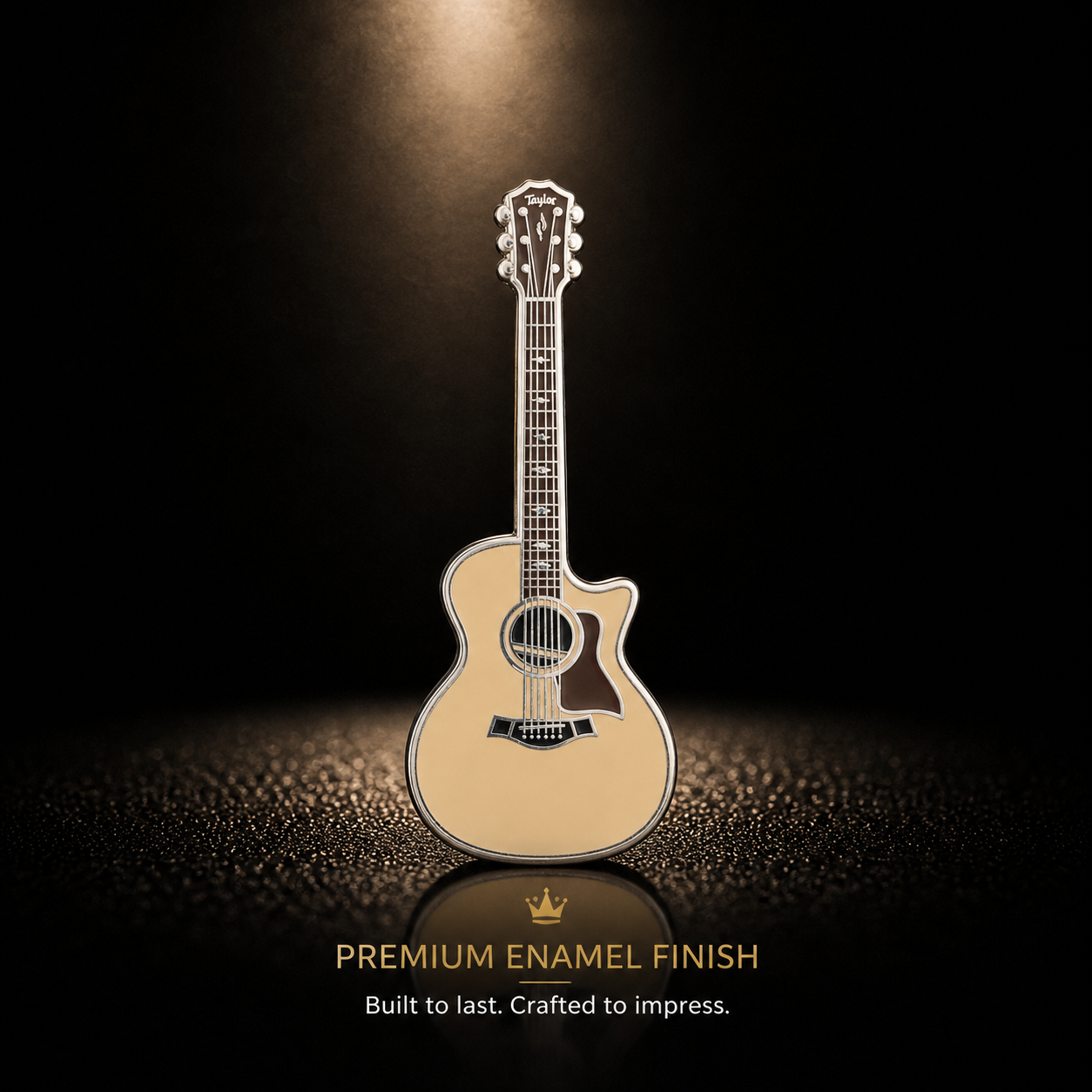 Taylor Style Acoustic Guitar Enamel Pin Badge