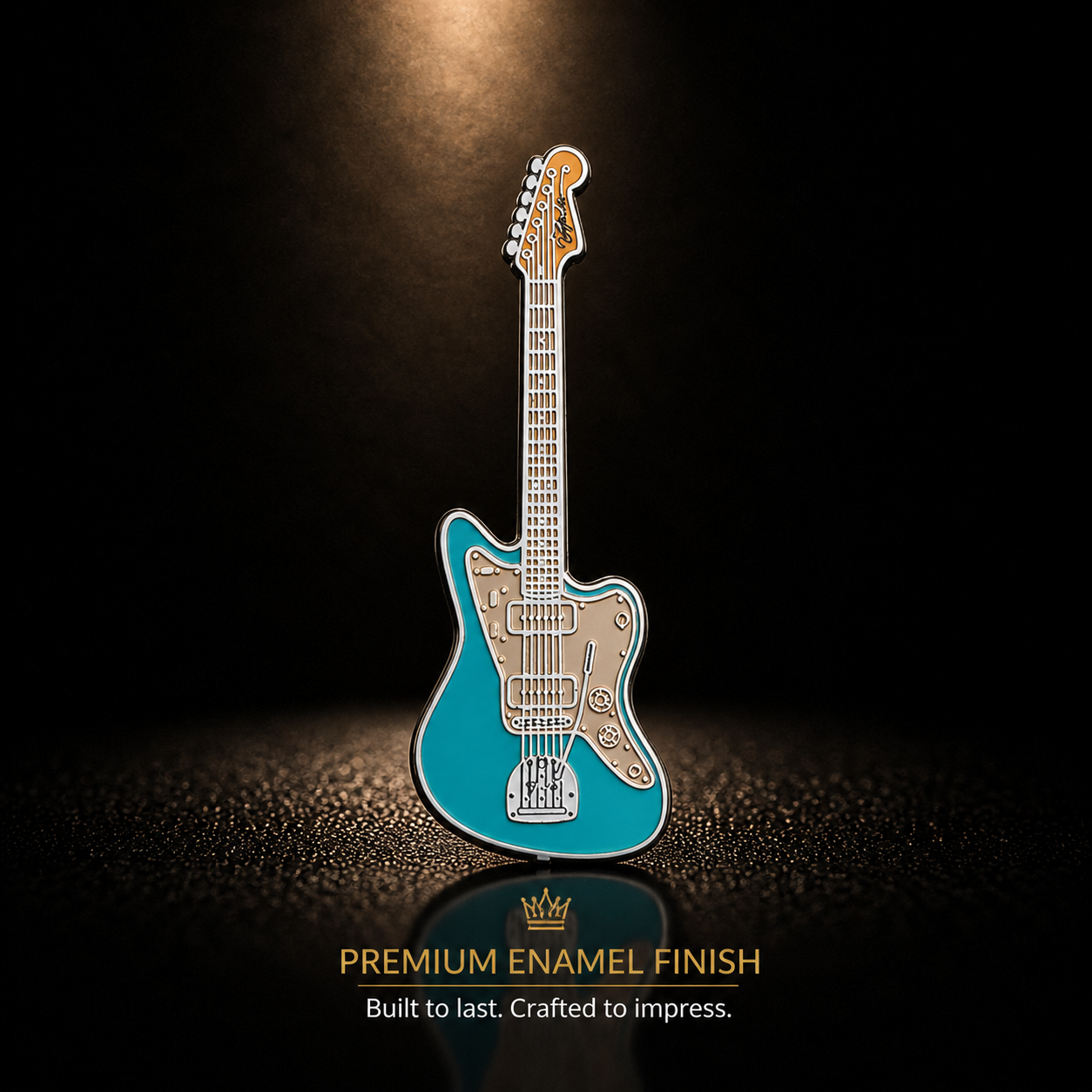 Jazzmaster-Style Guitar Enamel Pin Badge