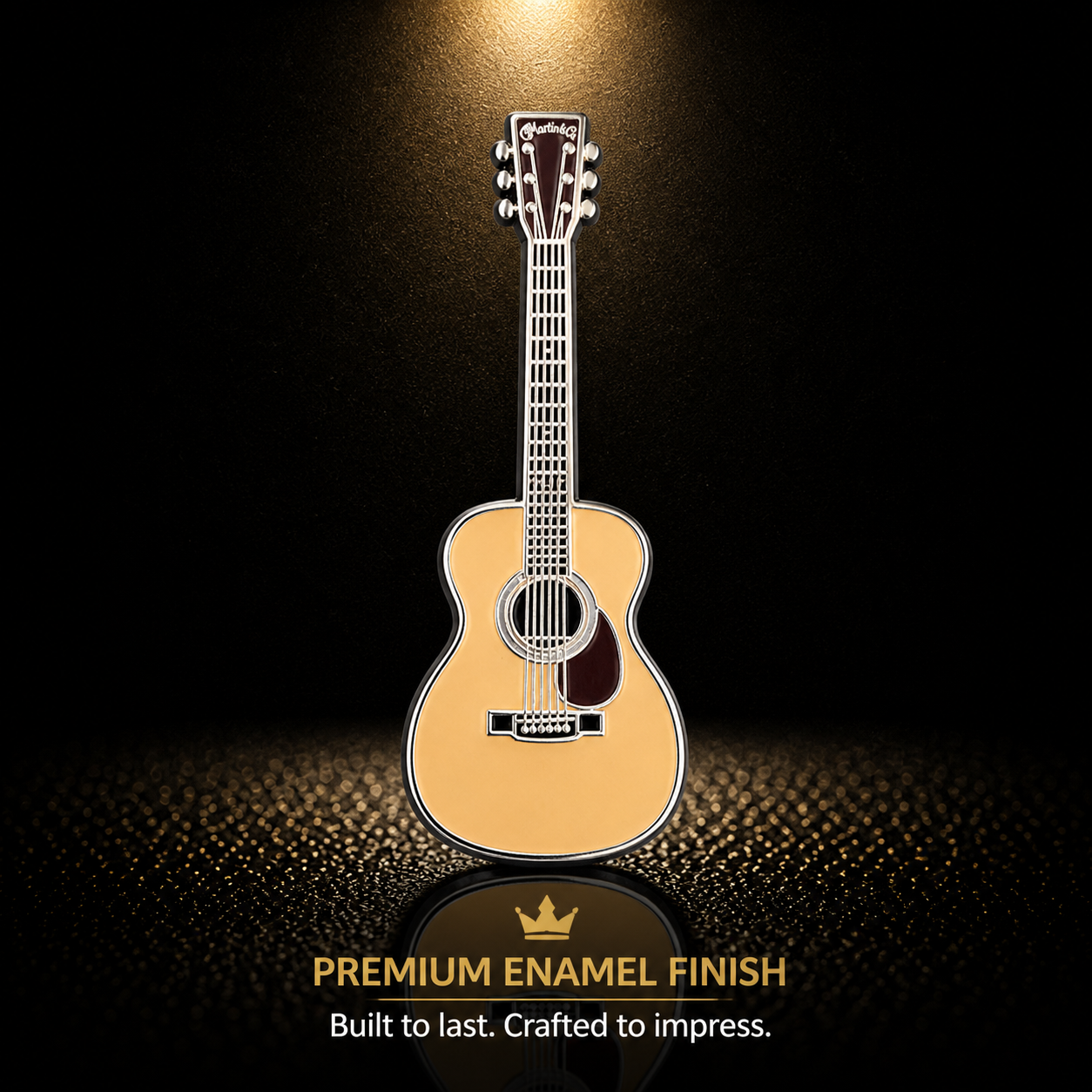 Martin-Style Acoustic Guitar Enamel Pin Badge