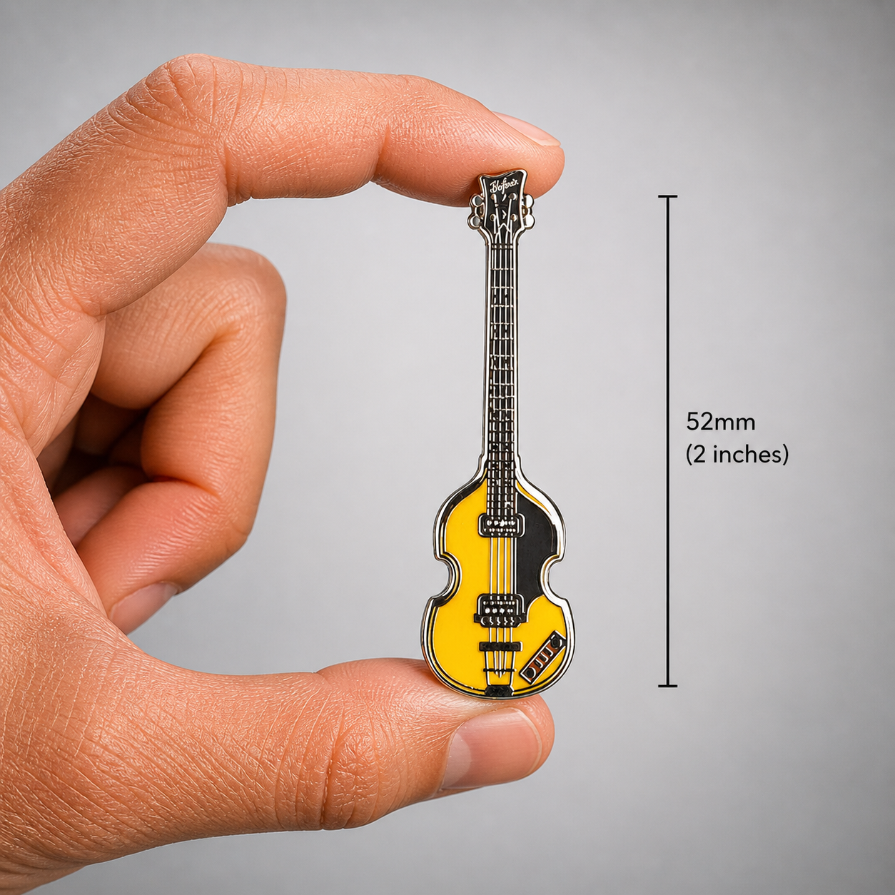 Hofner Style Violin Bass Enamel Pin Badge