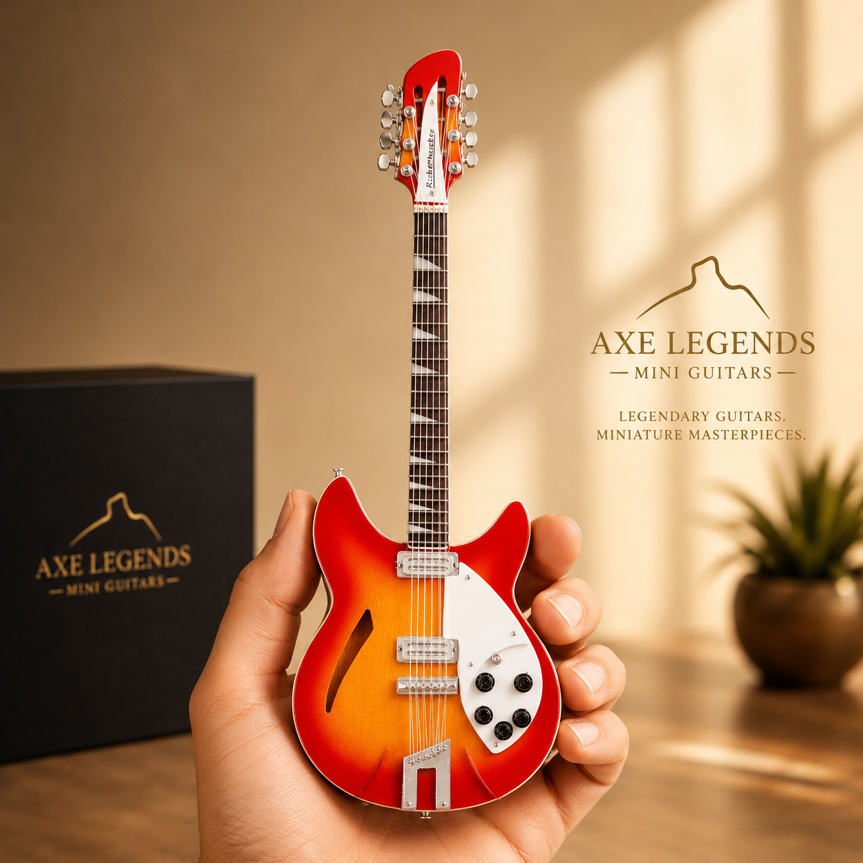 Axe Legends Mini Guitar - Rick 330 Style Collector Model