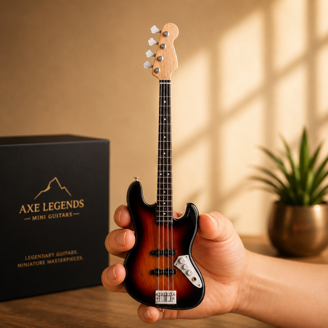 Axe Legends Mini Bass Guitar - Jazz Bass Style Collector Model