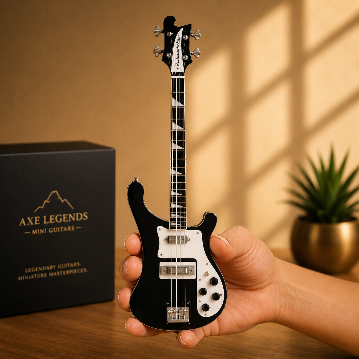 Axe Legends Mini Bass Guitar - Rick Bass Style Collector Model