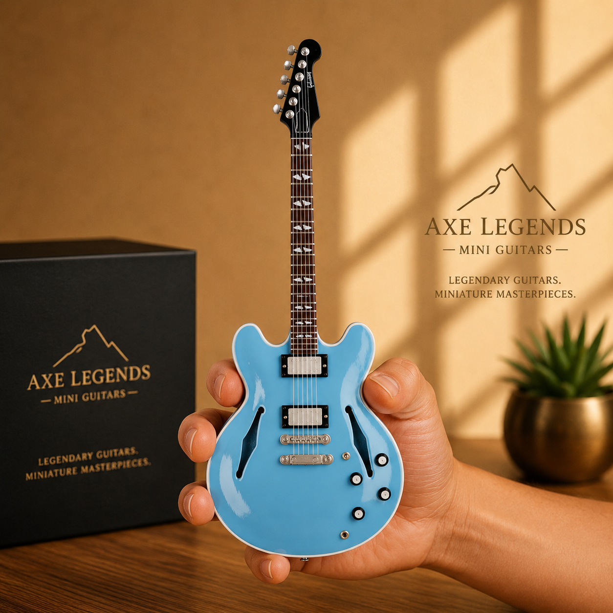 Axe Legends Mini Guitar - DG335 Style Collector Model