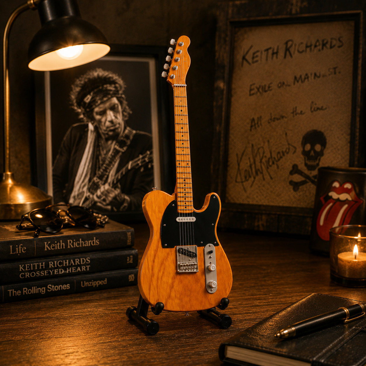 Axe Legends Mini Guitar - Rolling Stones Honey Style Collector Model