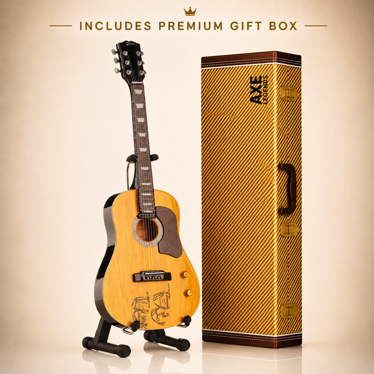 Axe Legends Mini Guitar - Beatles Acoustic Style Collector Model
