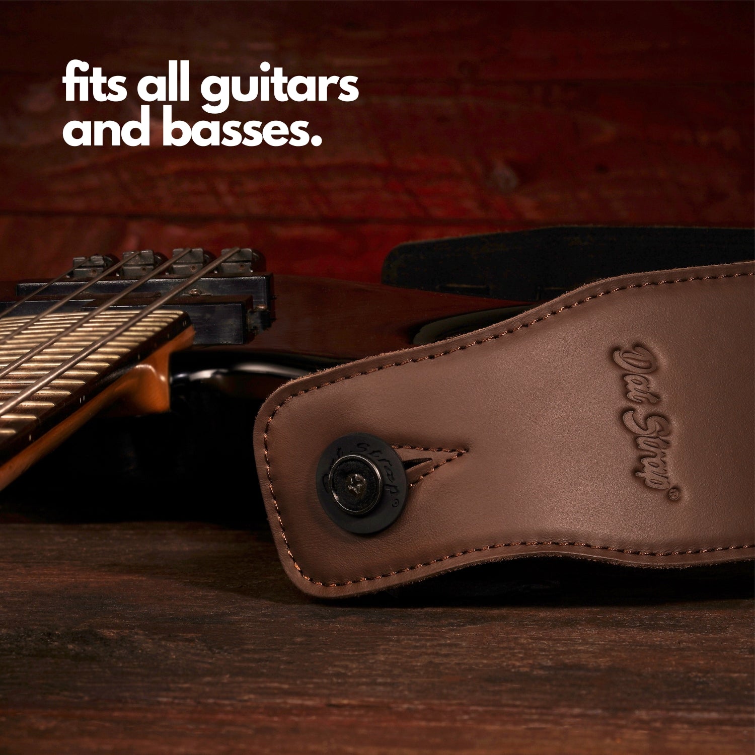 Dat Strap Wide Leather Guitar Strap