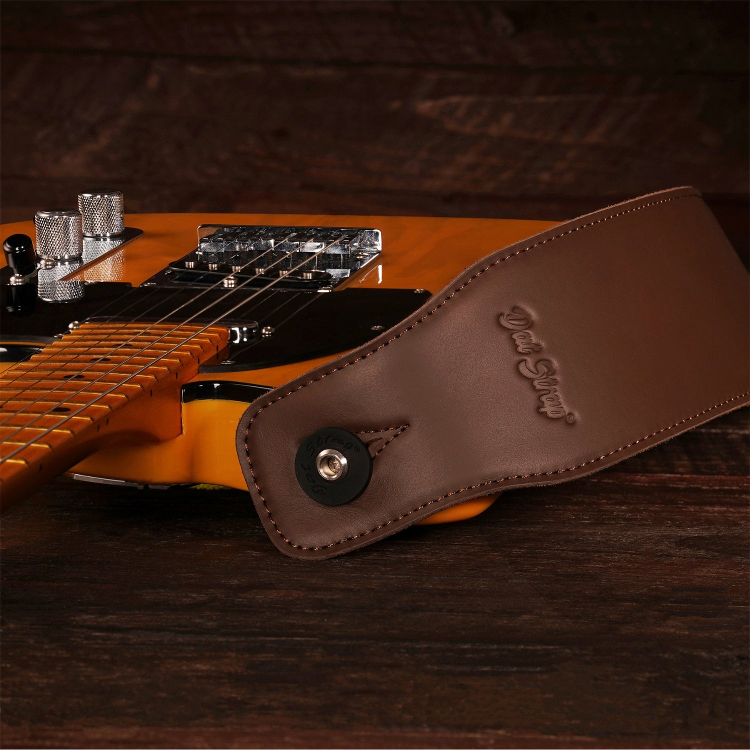 Dat Strap Wide Leather Guitar Strap