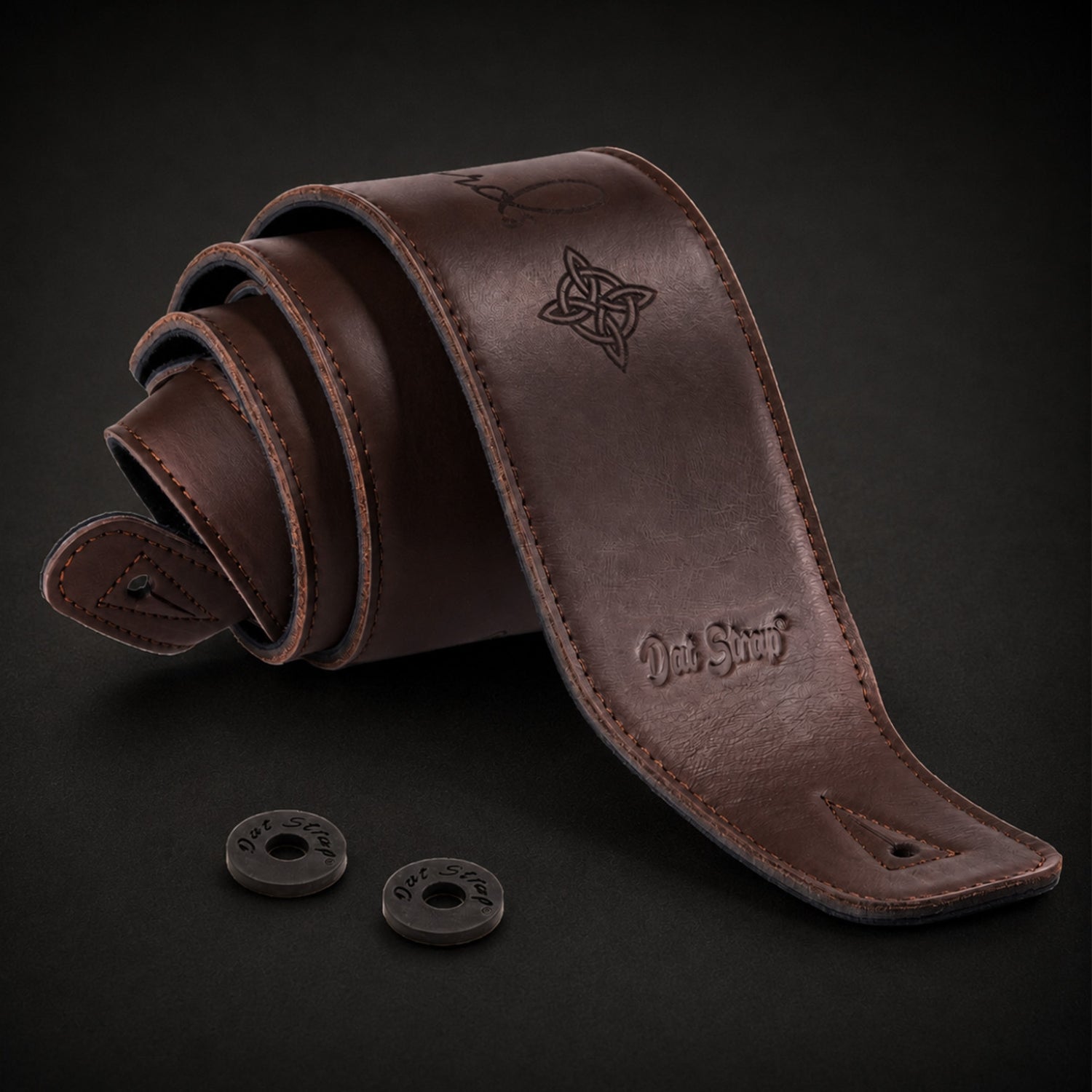 Personalised Dat Strap Wide Padded Leather Guitar Strap