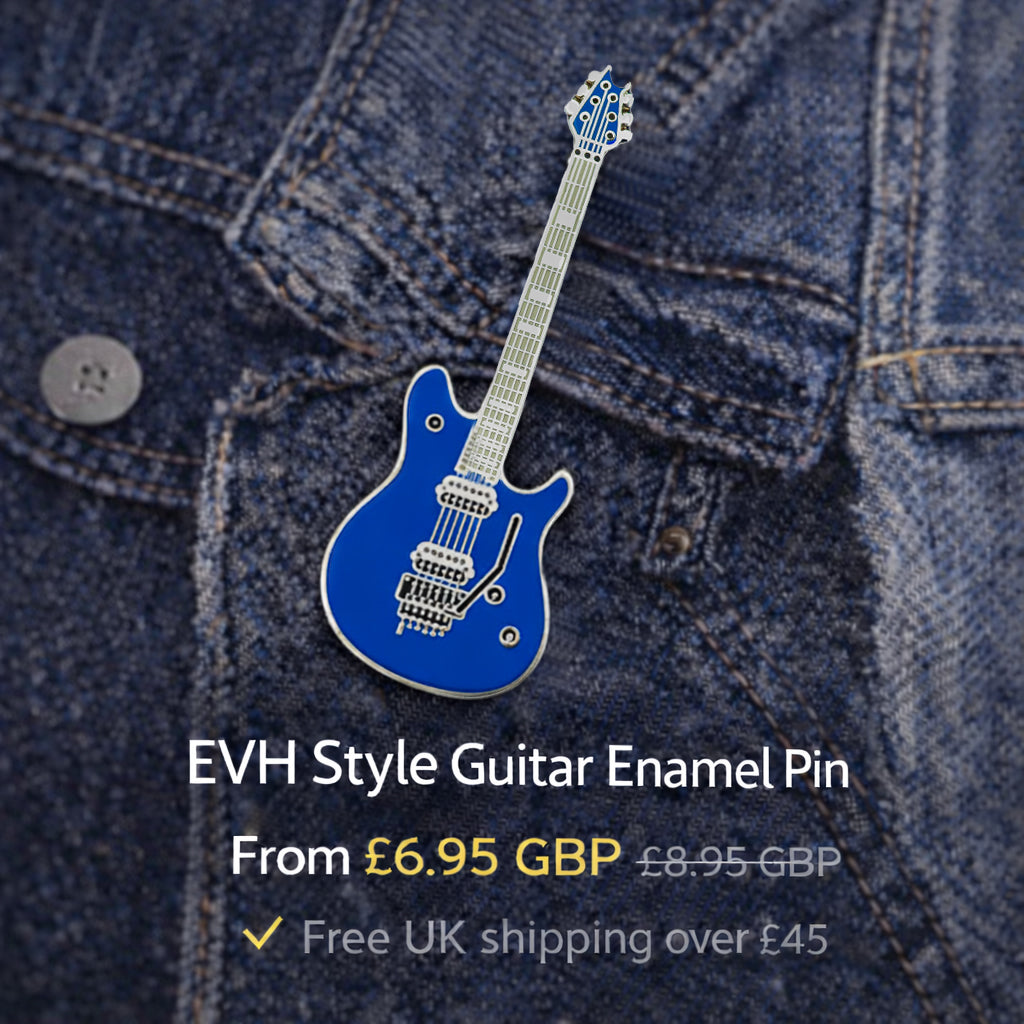 EVH Style Electric Guitar Enamel Pin Badge