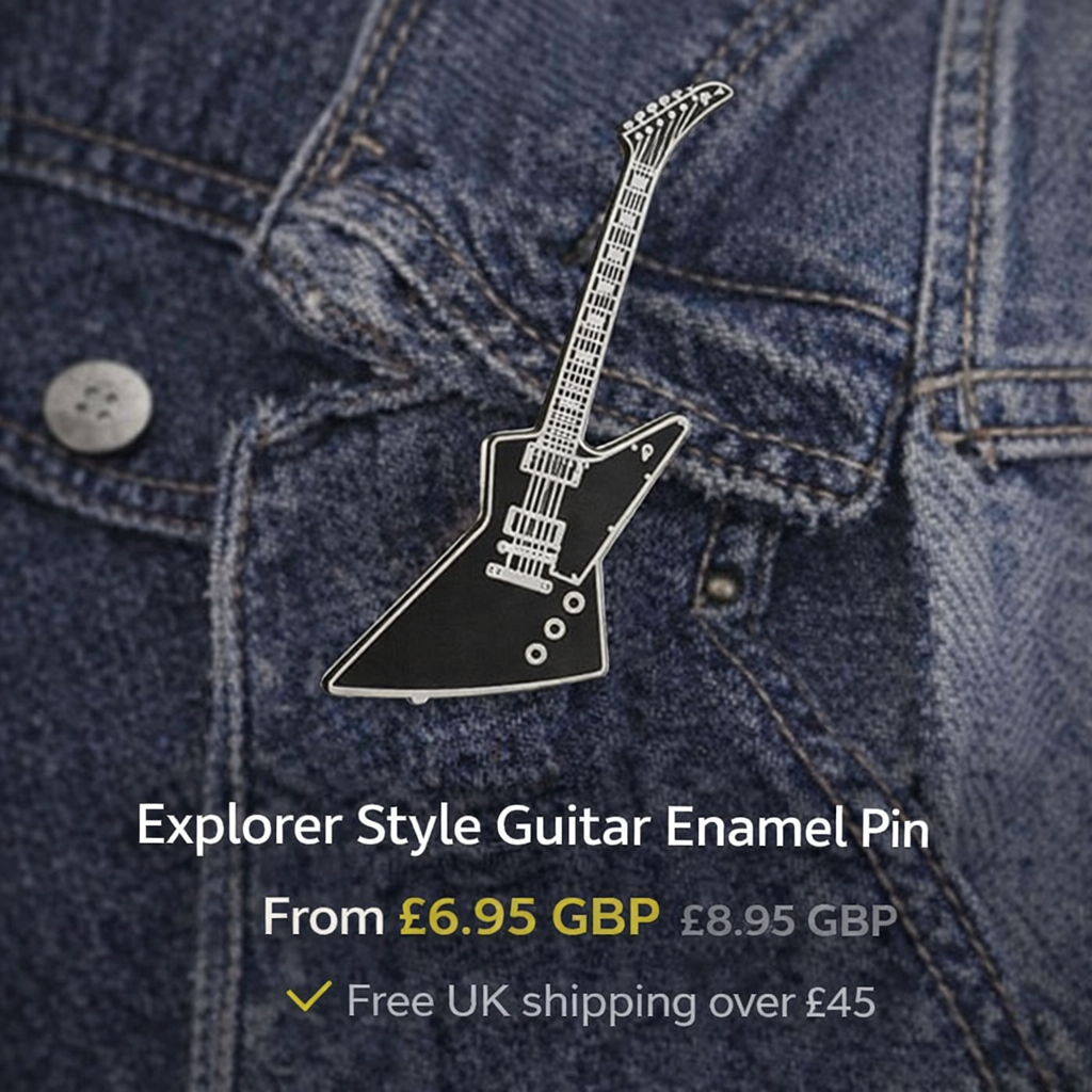 Explorer Style Guitar Enamel Pin Badge