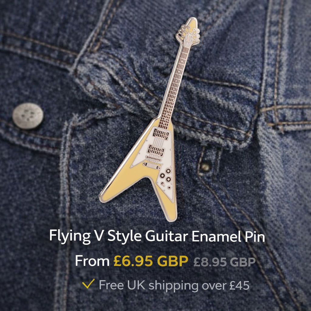 Flying V Style Guitar Enamel Pin Badge