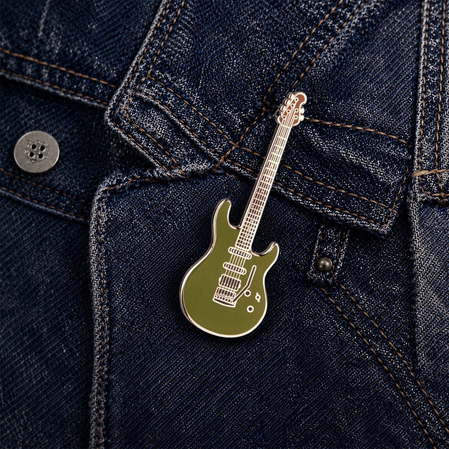 Lukather Style Guitar Enamel Pin Badge
