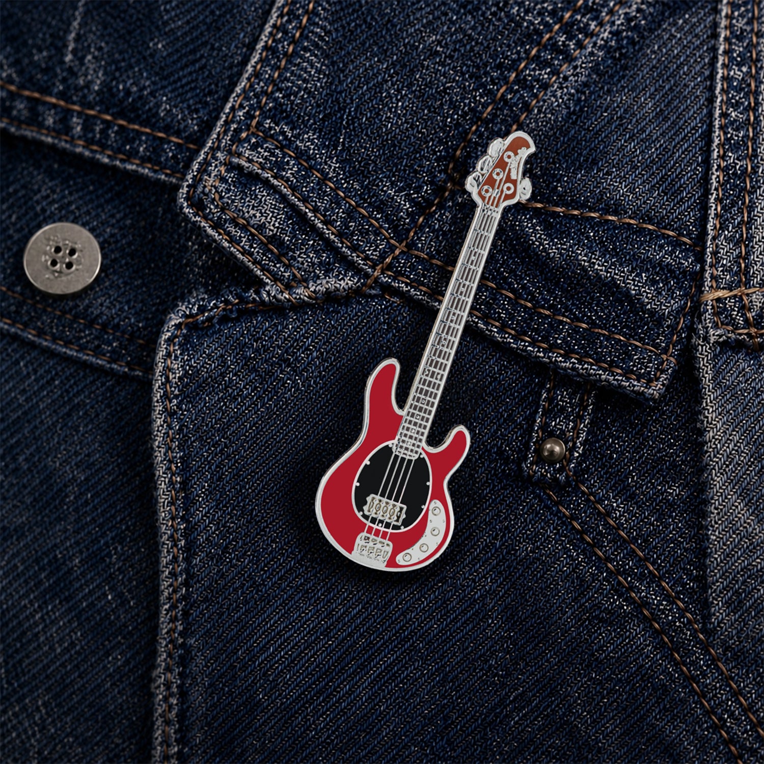 Music Man Style Bass Enamel Pin Badge
