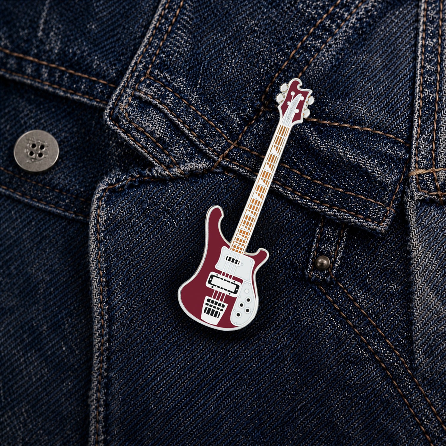 Rick 4001 Style Bass Enamel Pin Badge