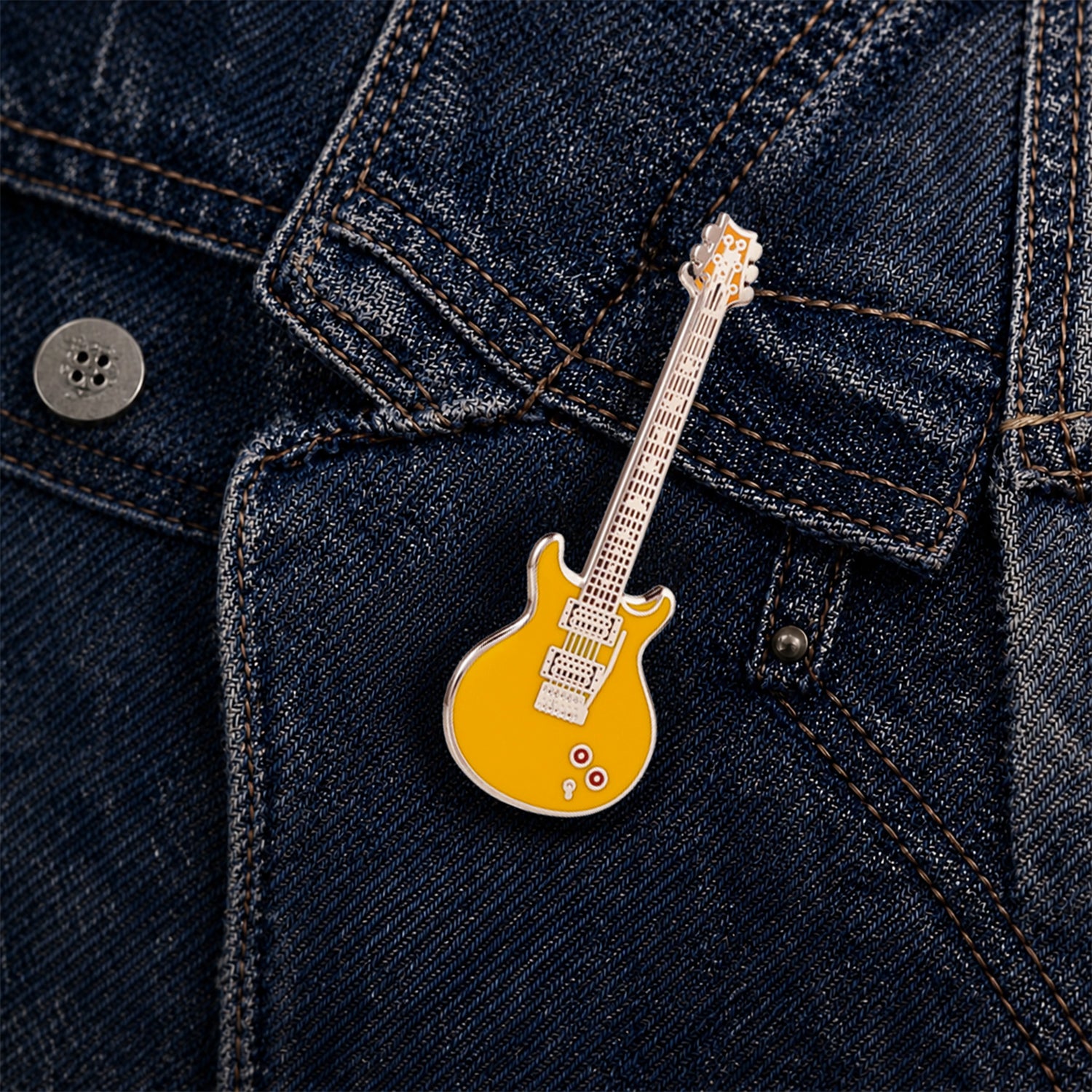 Santana Style PRS Guitar Enamel Pin Badge