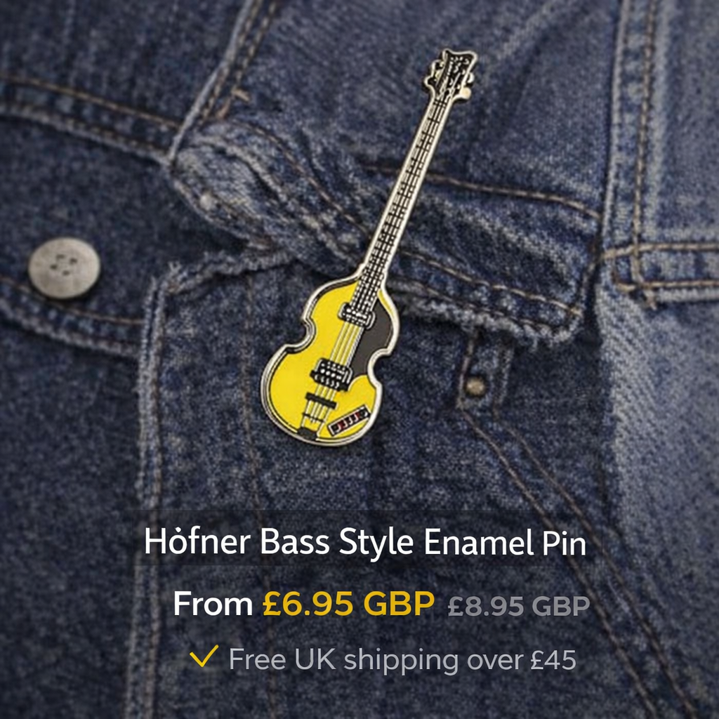 Hofner Style Violin Bass Enamel Pin Badge
