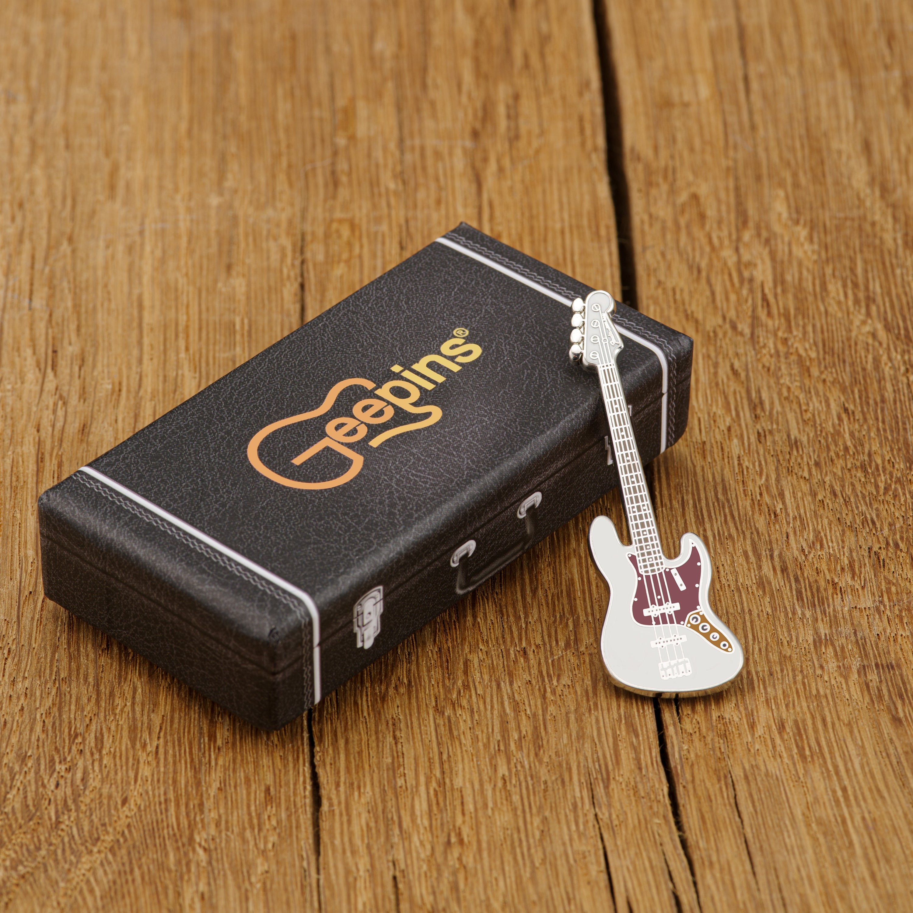 Jazz-Style Bass Guitar Enamel Pin Badge