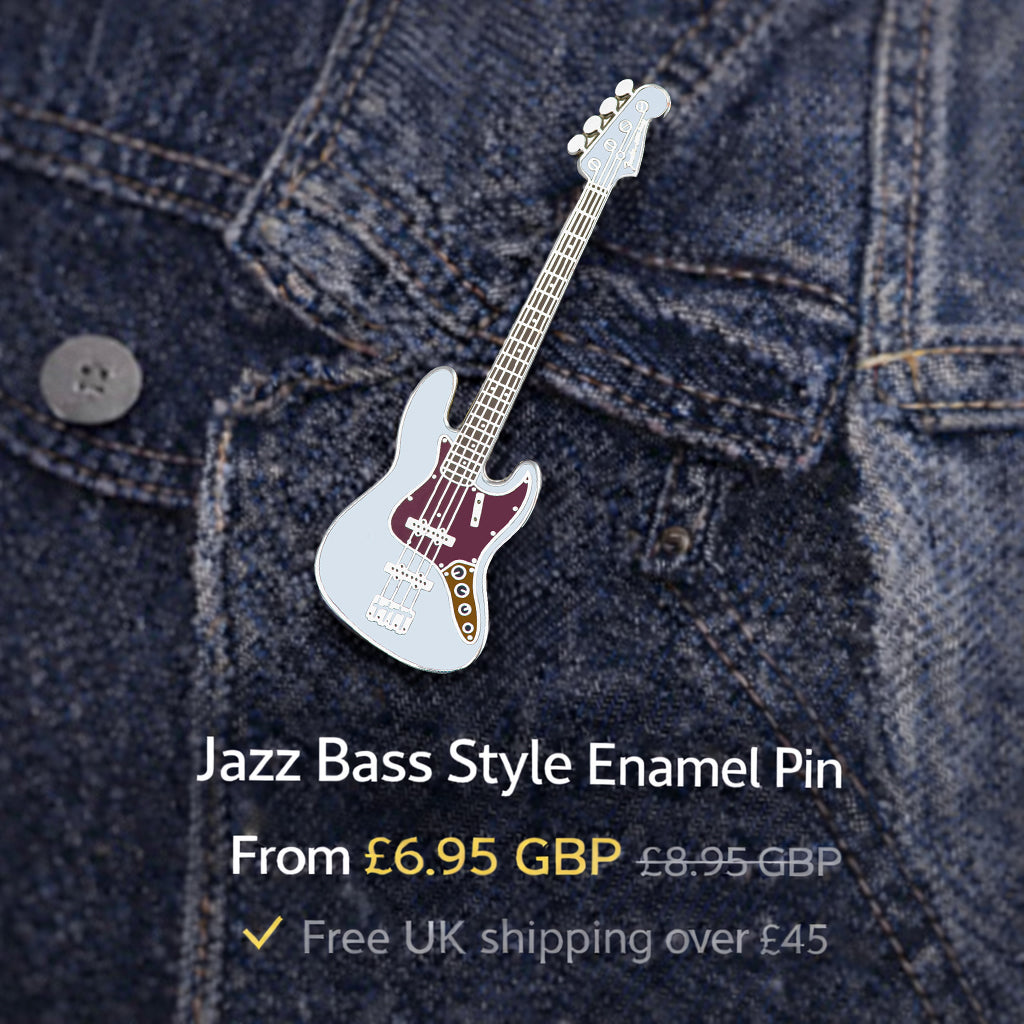 Jazz-Style Bass Guitar Enamel Pin Badge