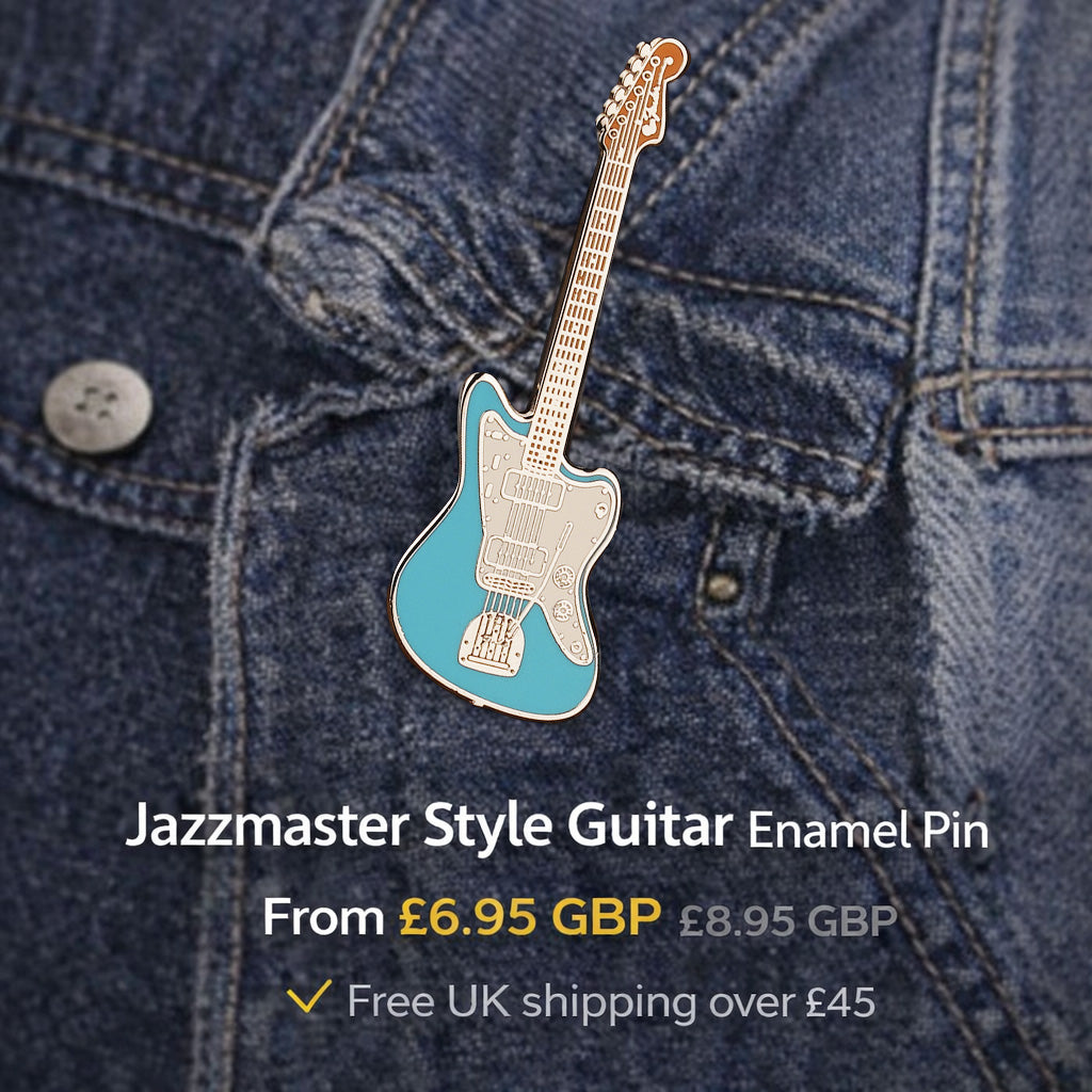 Jazzmaster-Style Guitar Enamel Pin Badge